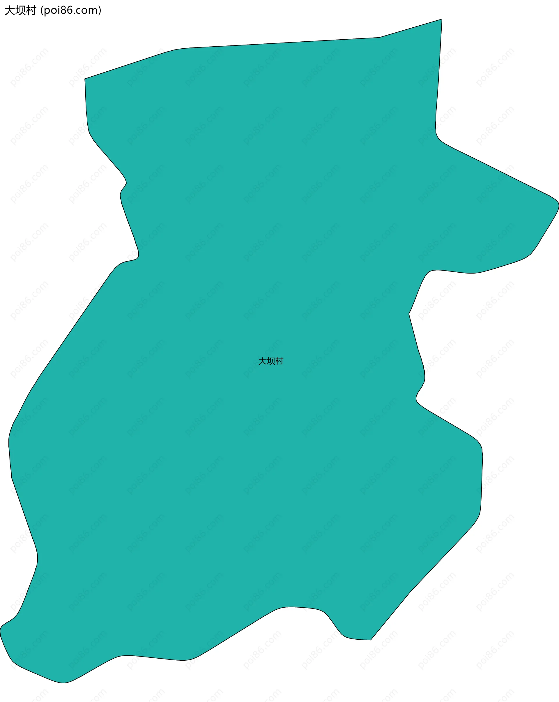 大坝村边界地图