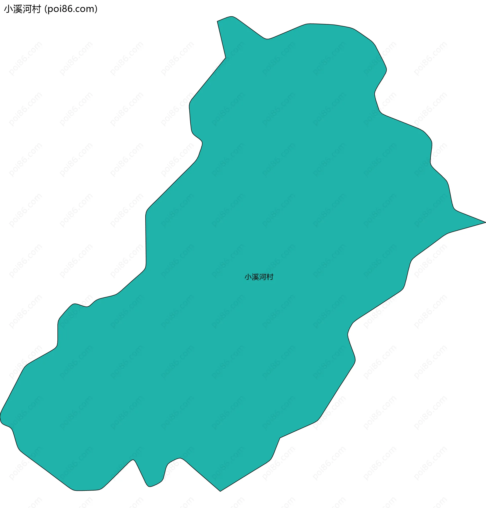 小溪河村边界地图