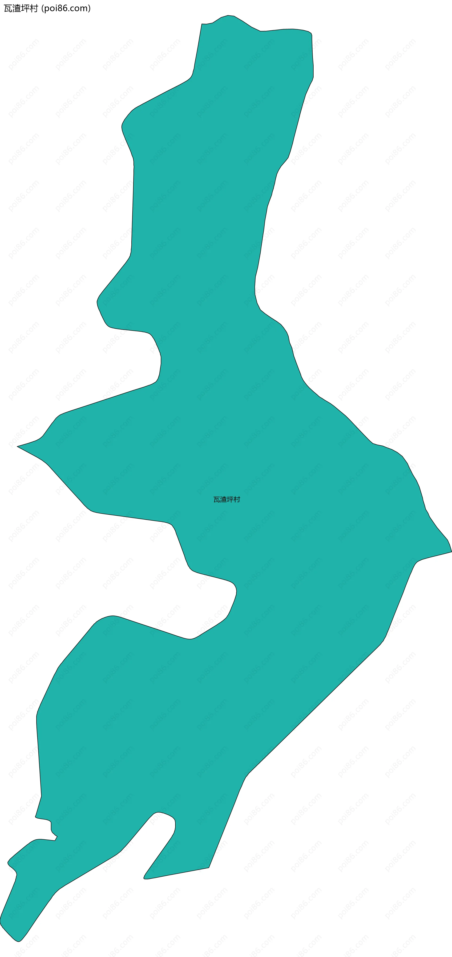 瓦渣坪村边界地图