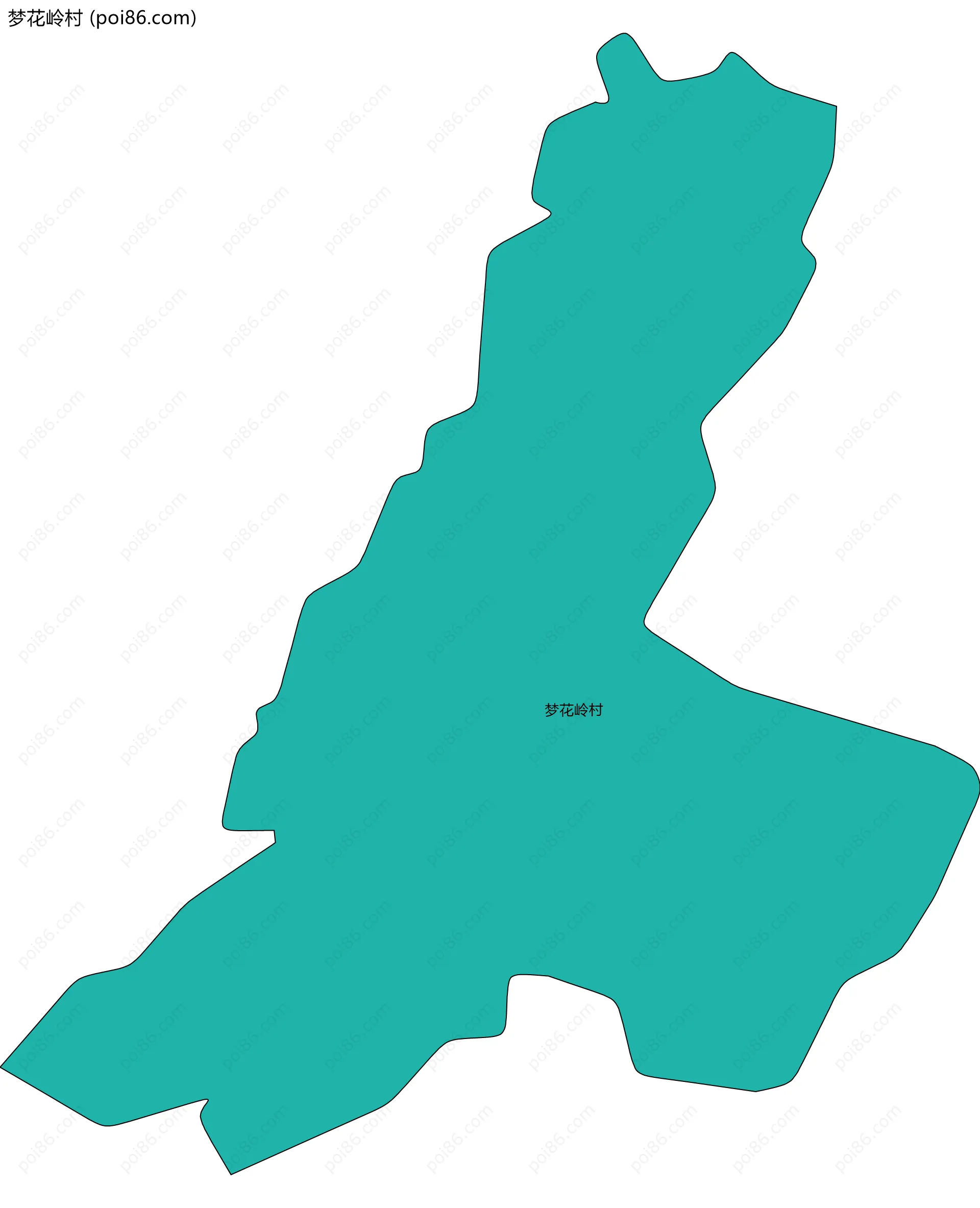 梦花岭村边界地图