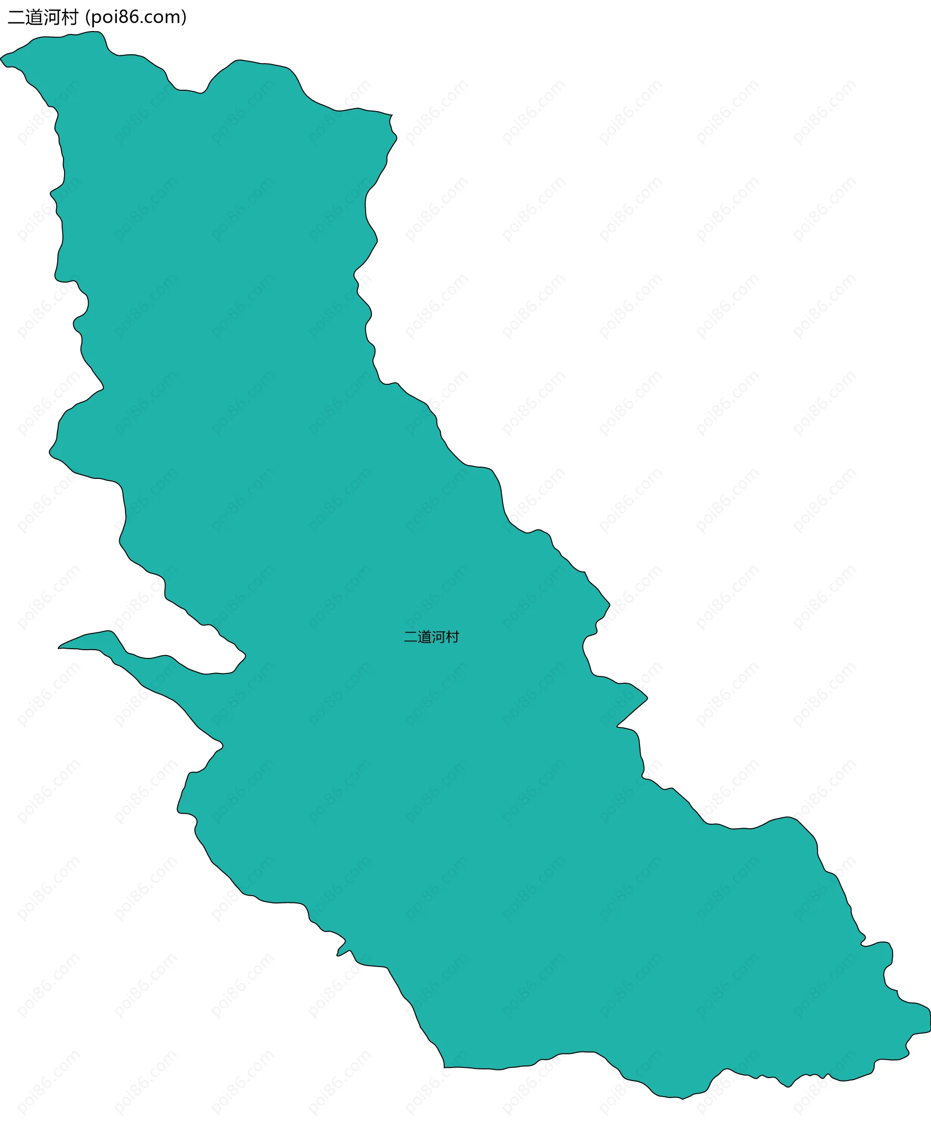 二道河村边界地图