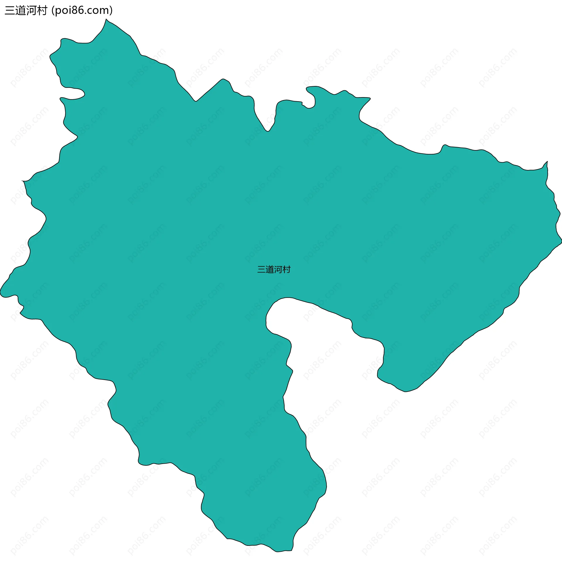 三道河村边界地图