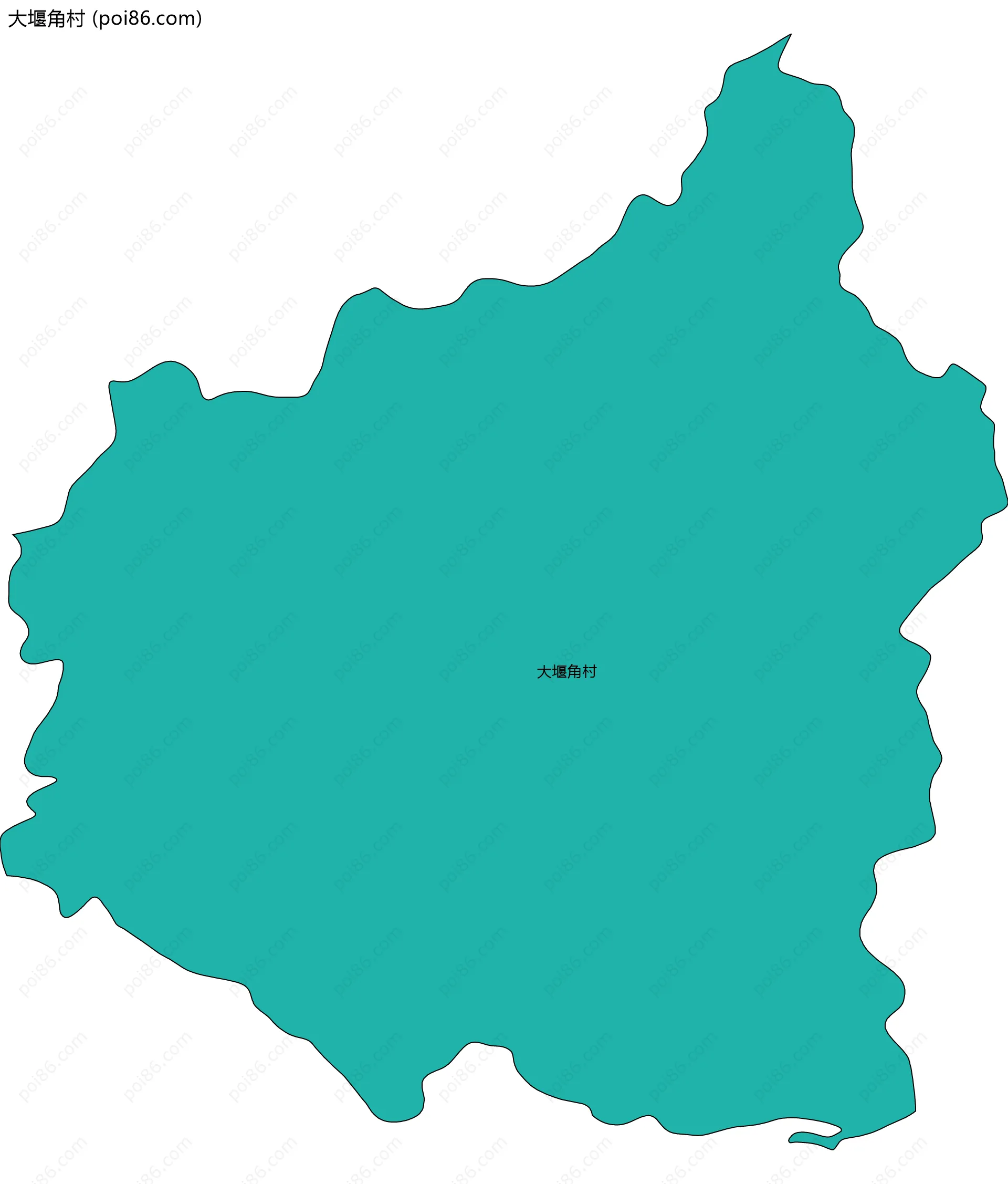 大堰角村边界地图