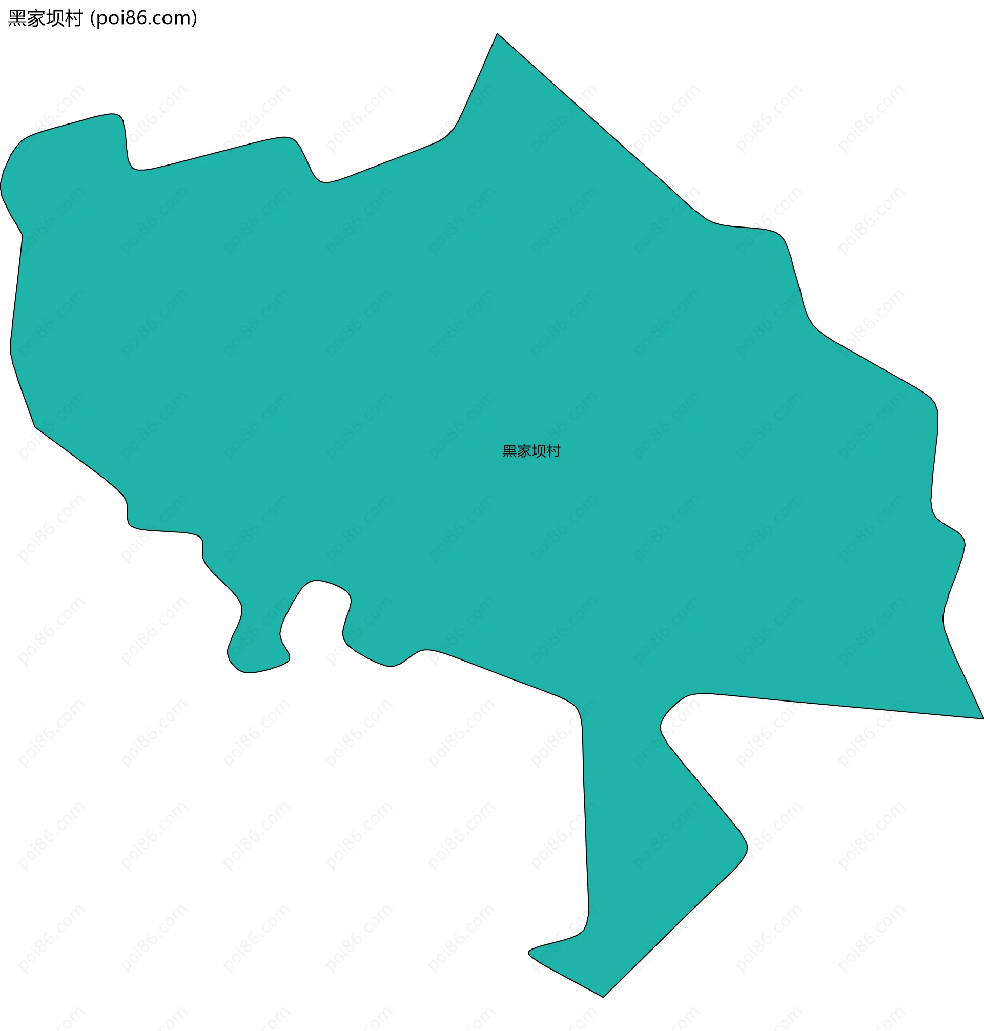 黑家坝村边界地图