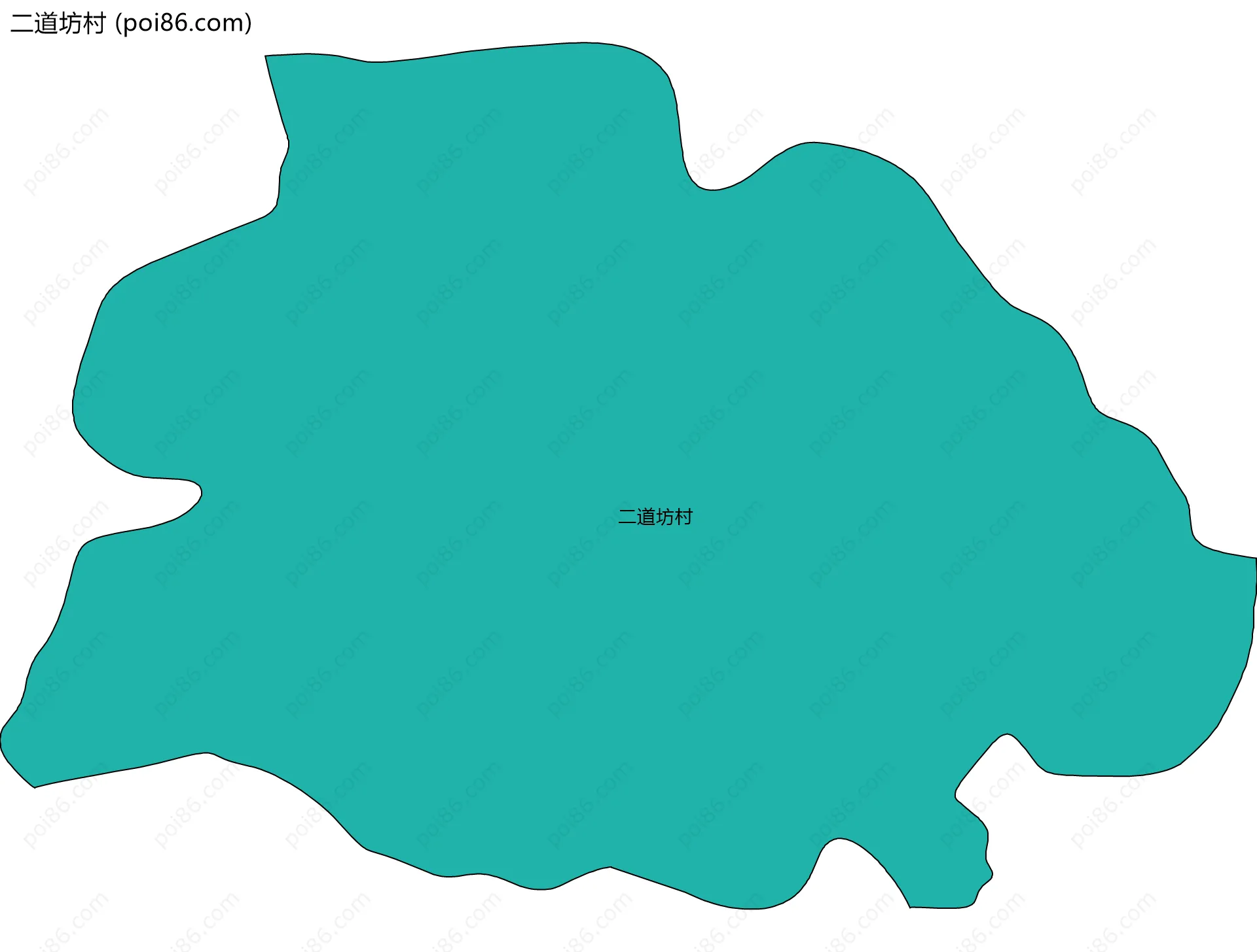 二道坊村边界地图