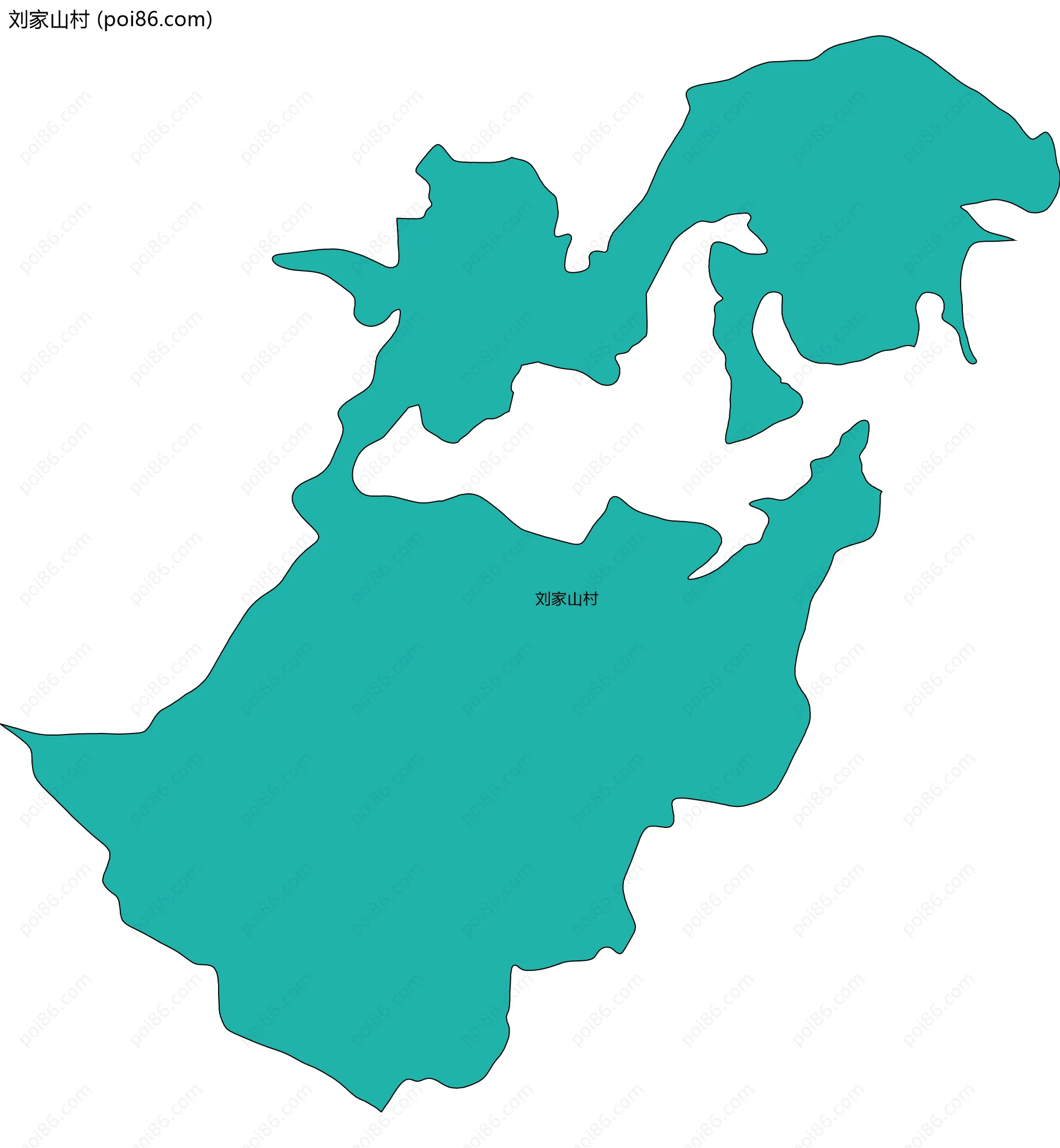 刘家山村边界地图