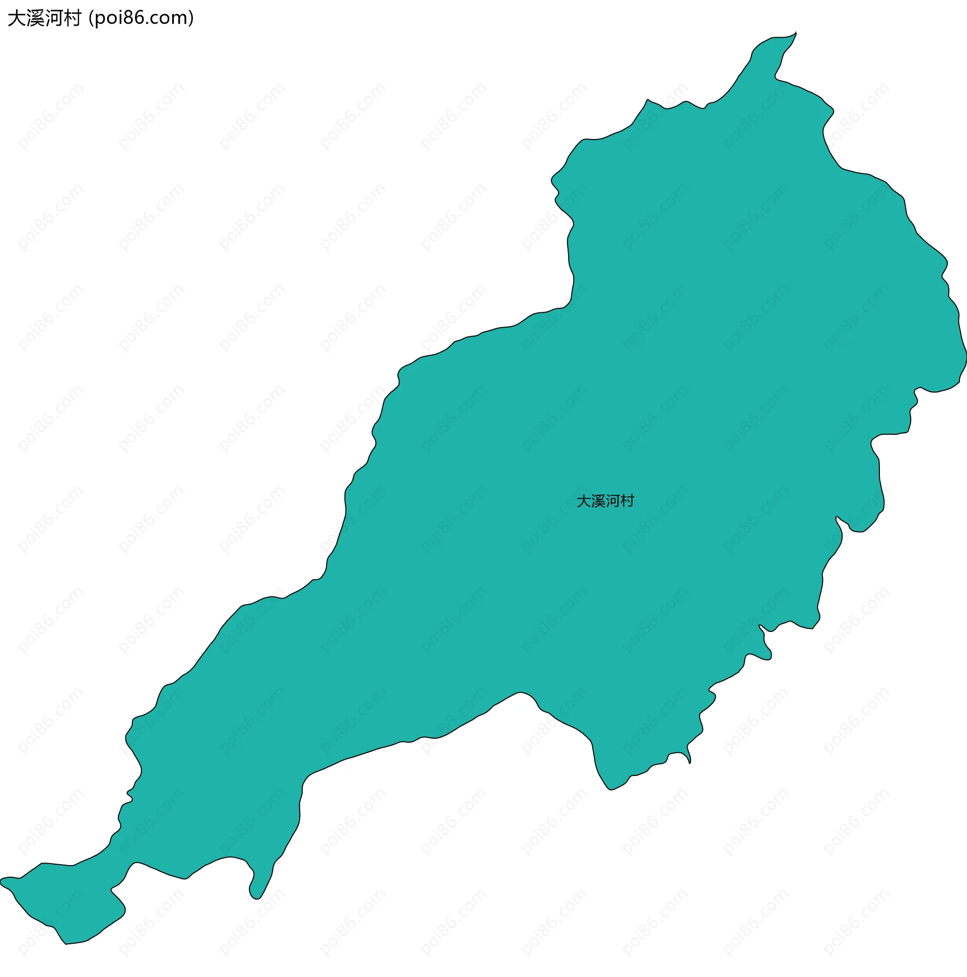 大溪河村边界地图