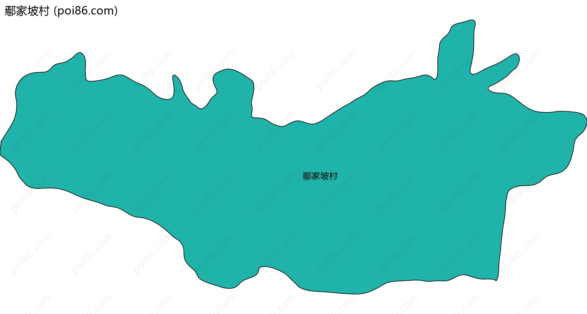 鄢家坡村边界地图