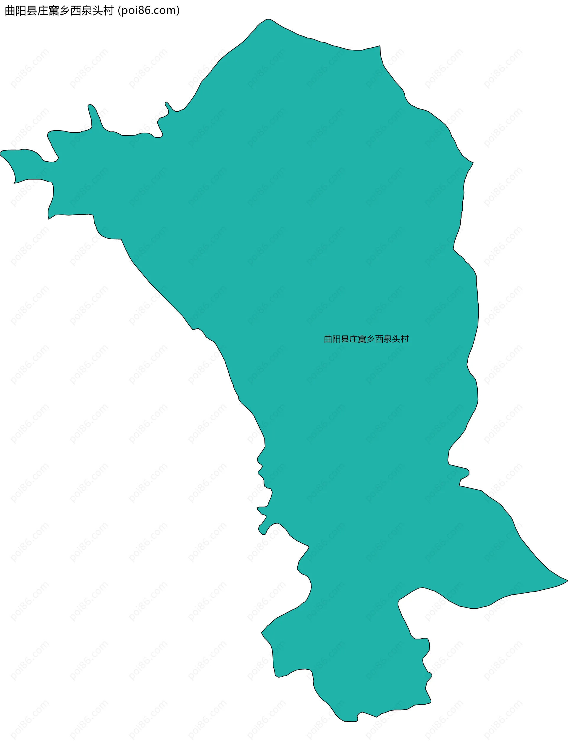 曲阳县庄窠乡西泉头村边界地图