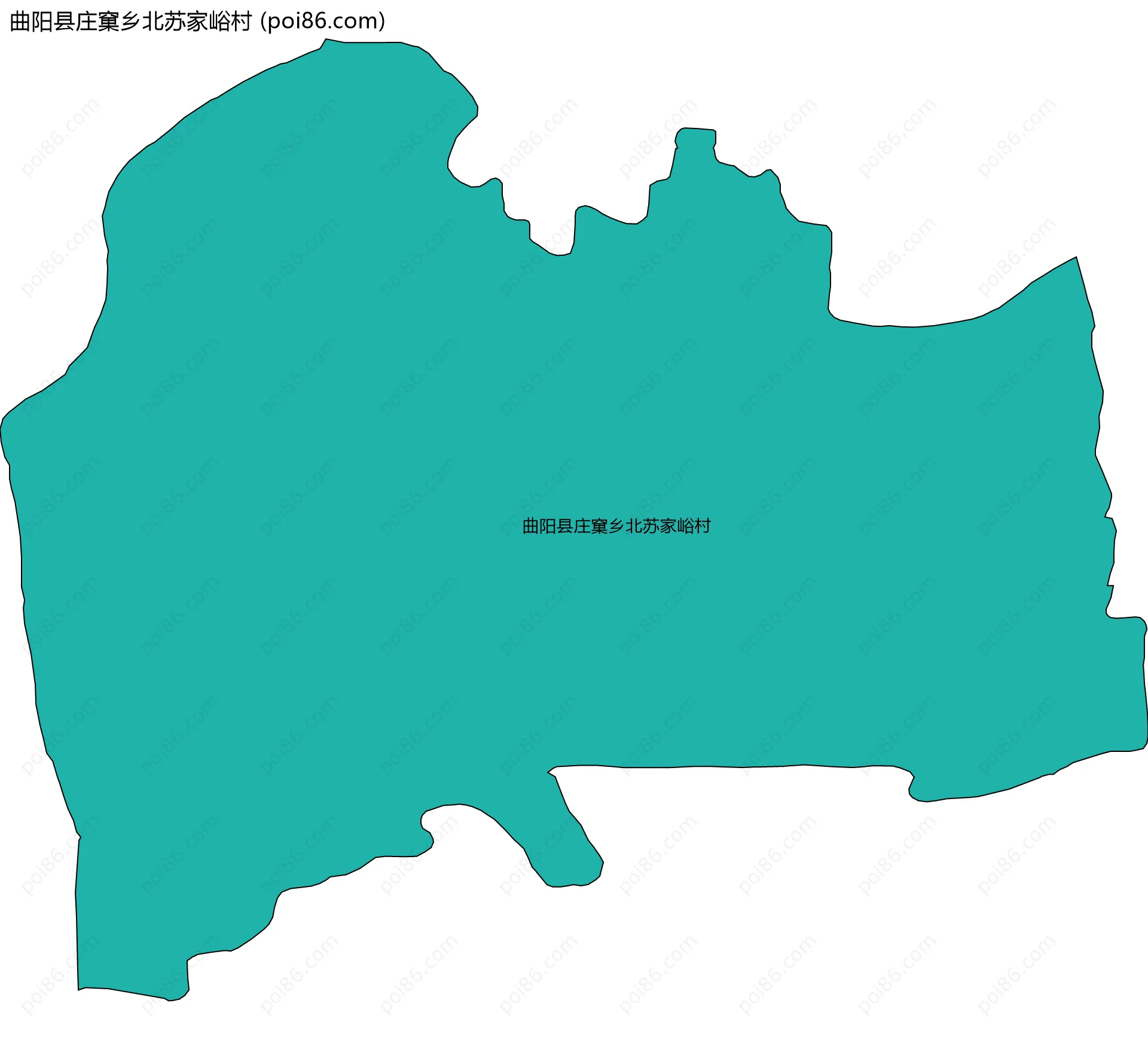 曲阳县庄窠乡北苏家峪村边界地图