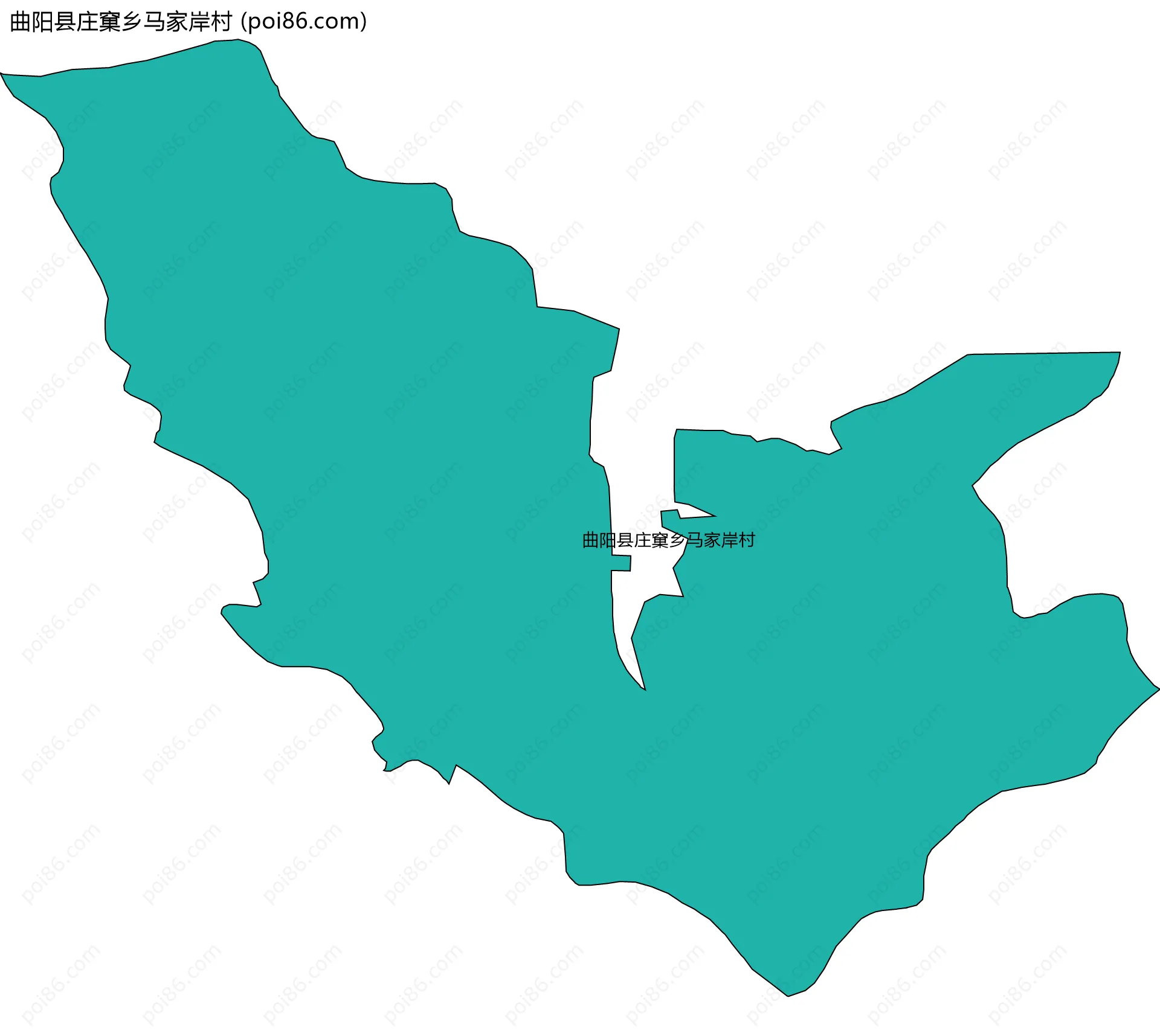 曲阳县庄窠乡马家岸村边界地图