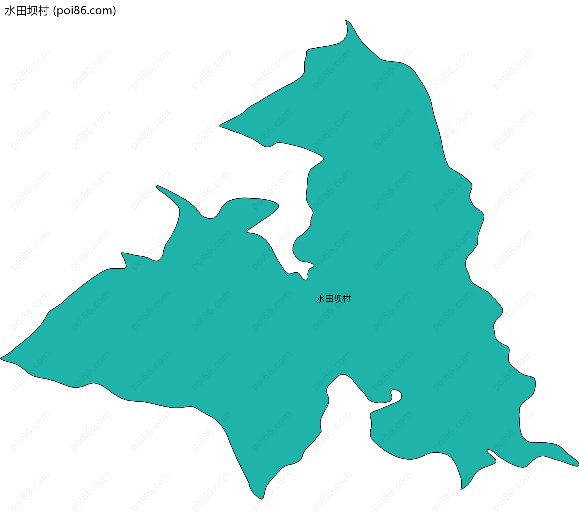 水田坝村边界地图