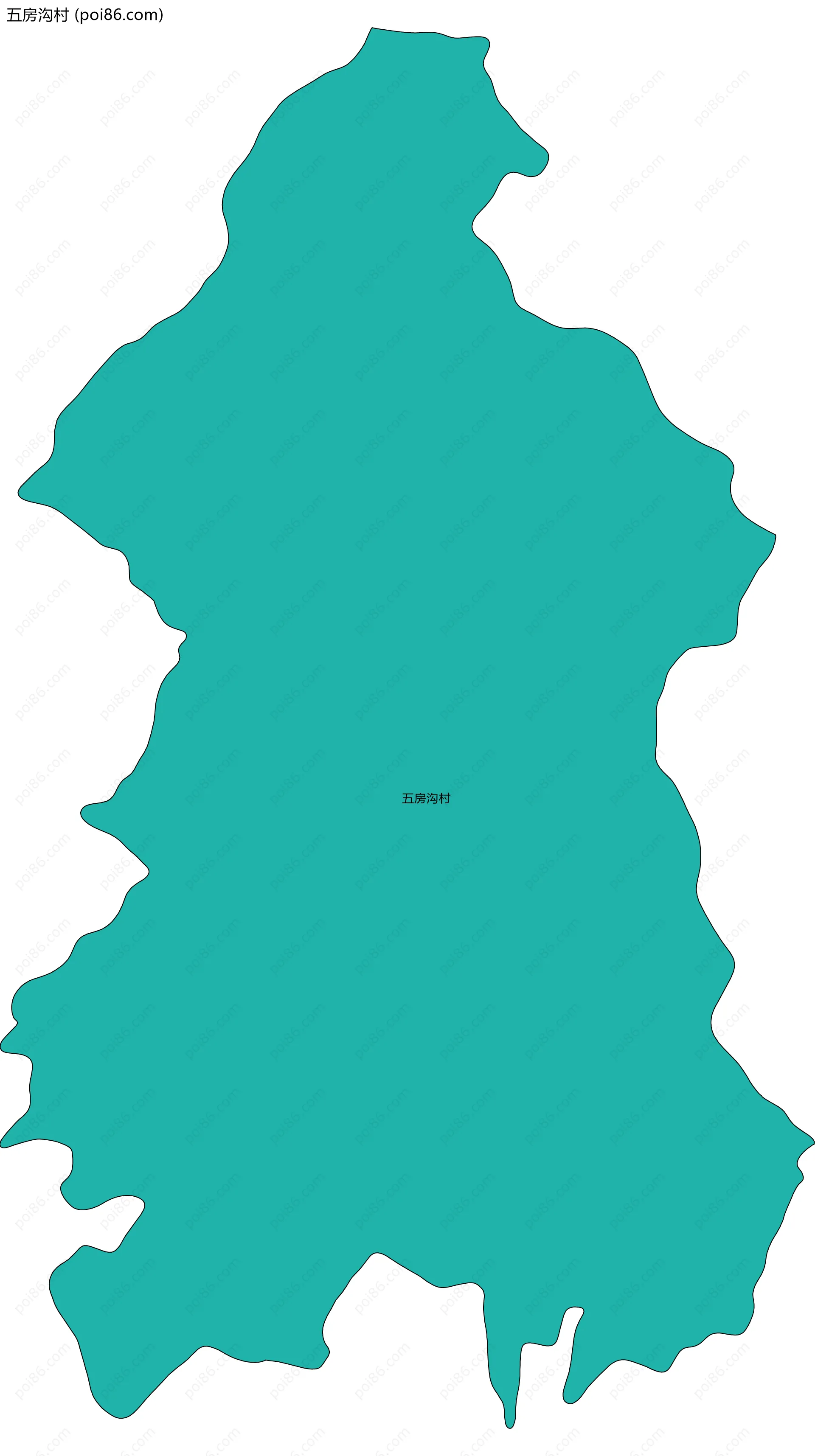 五房沟村边界地图