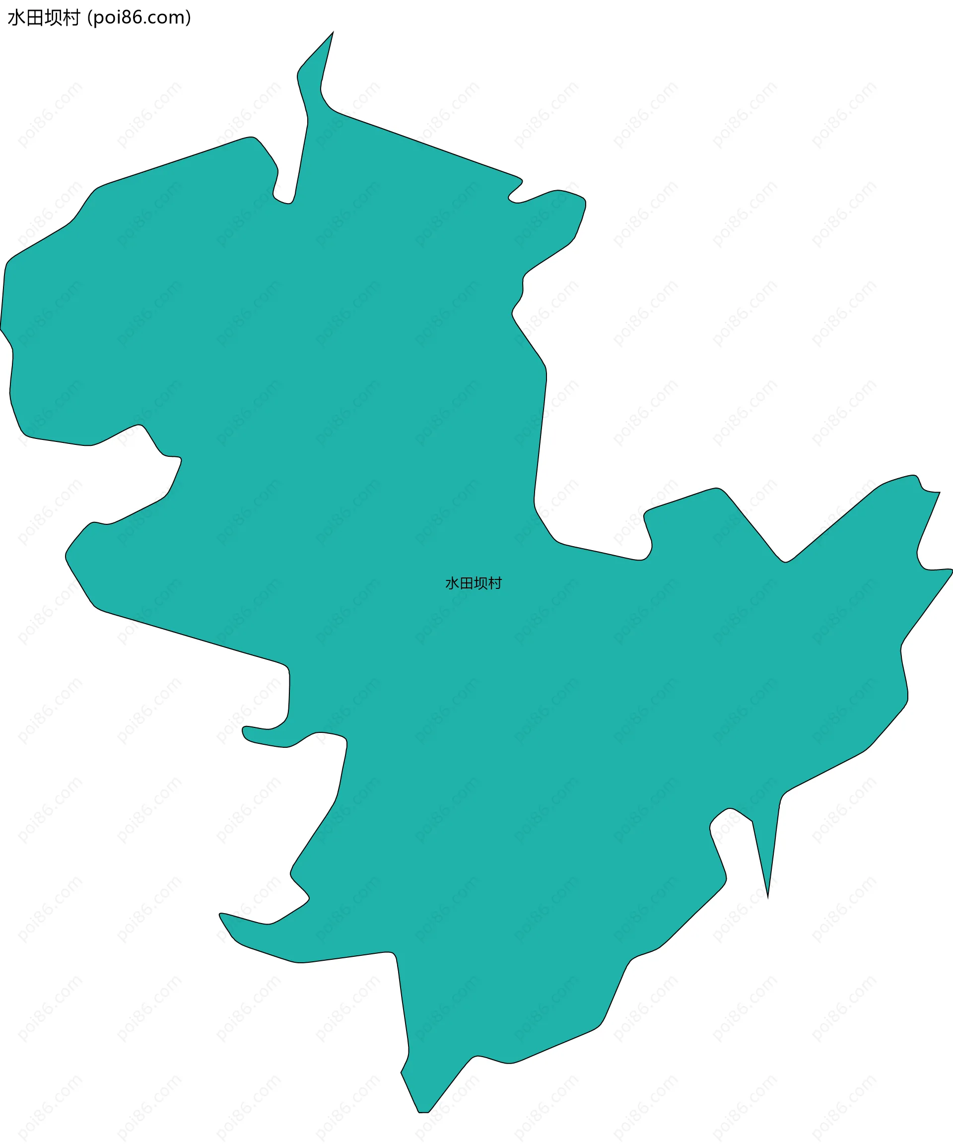 水田坝村边界地图