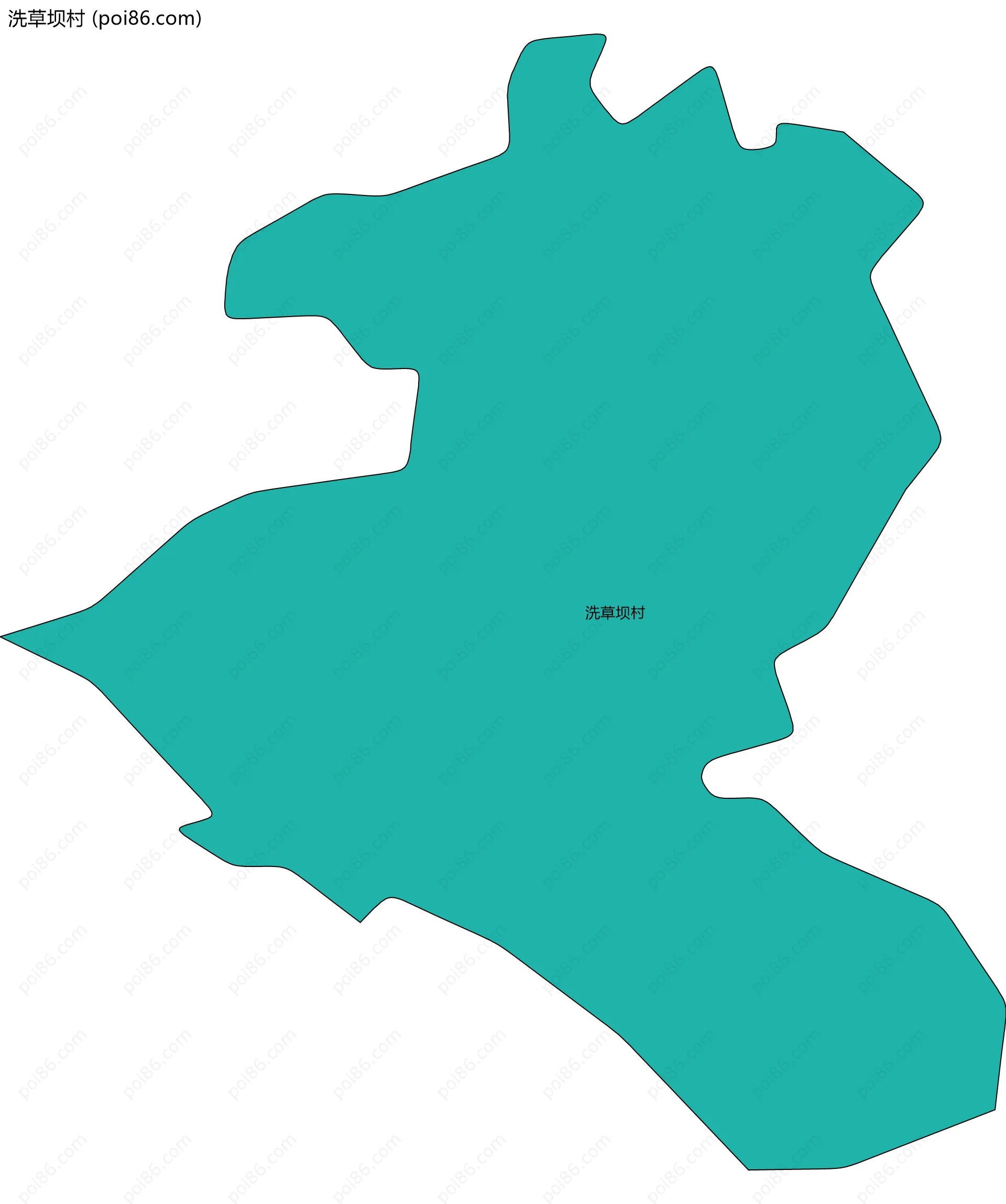 洗草坝村边界地图