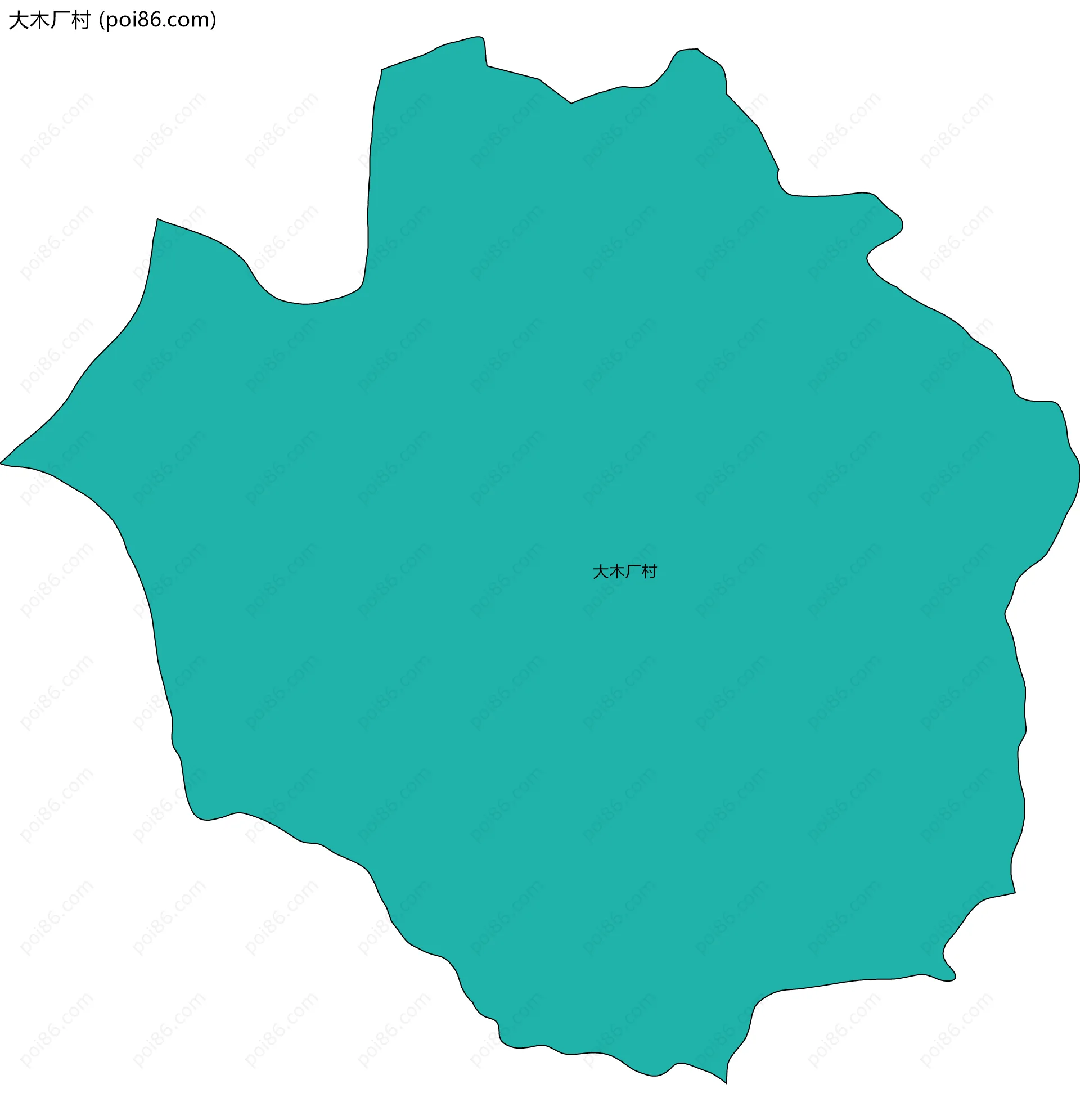 大木厂村边界地图