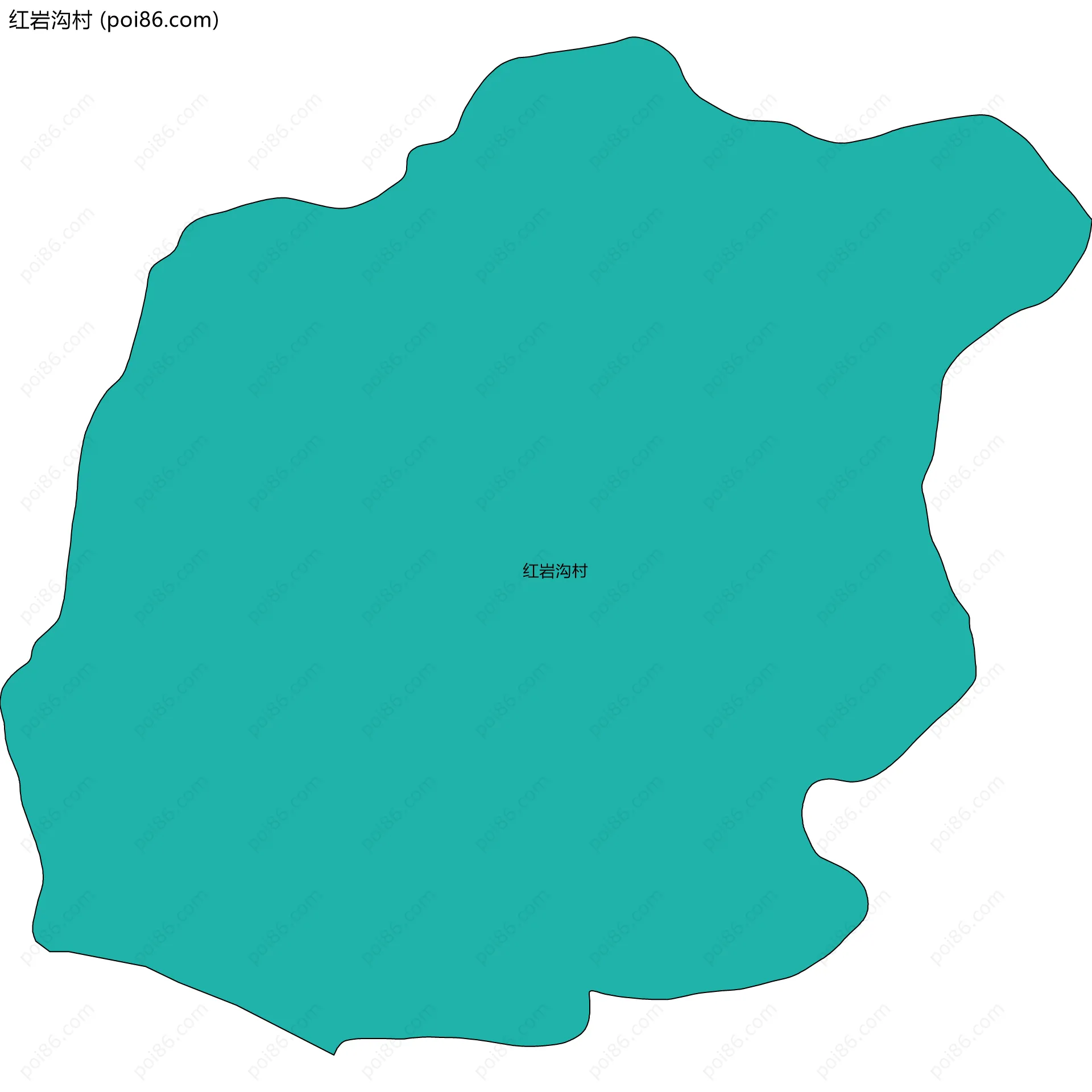 红岩沟村边界地图