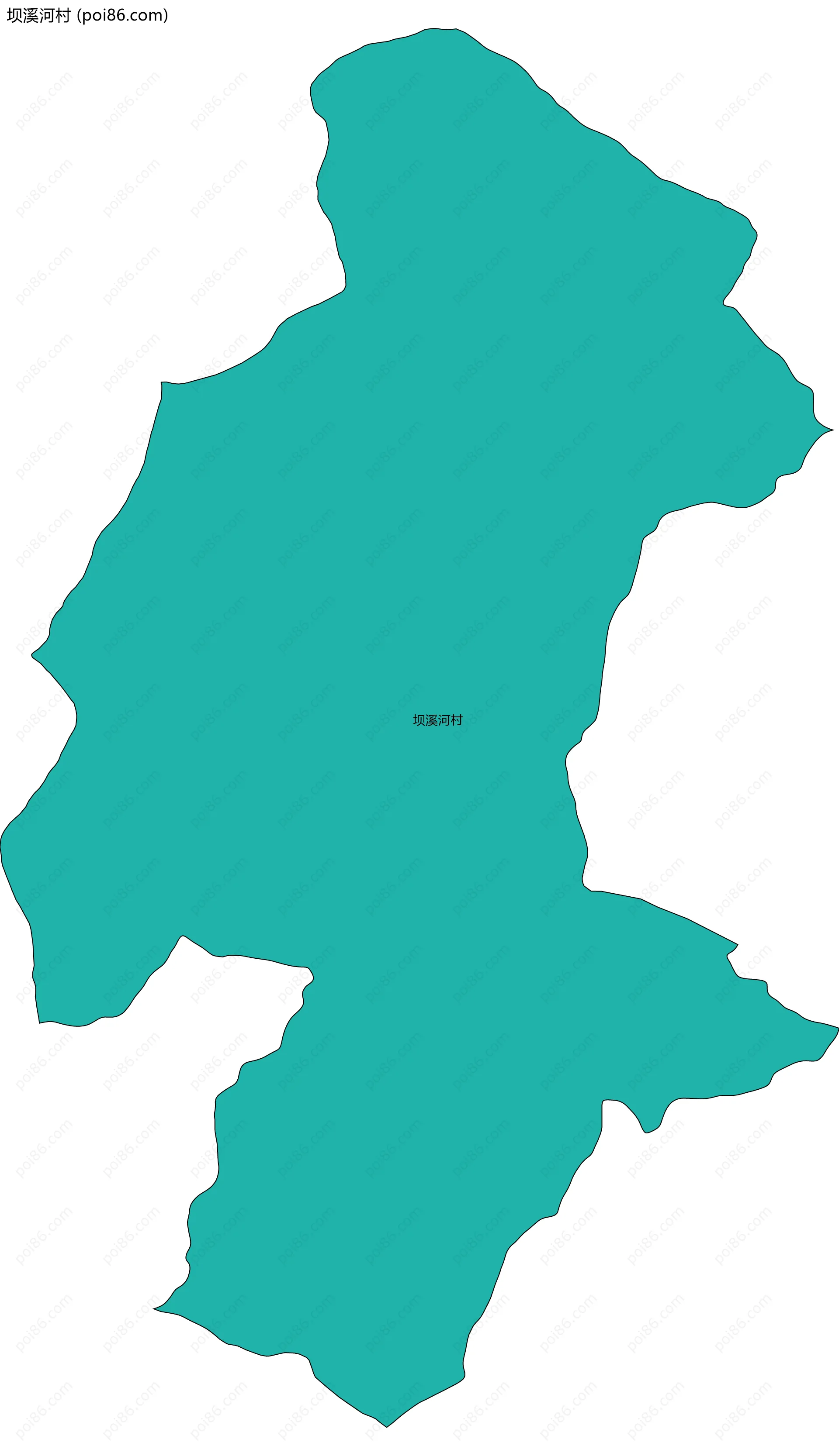 坝溪河村边界地图