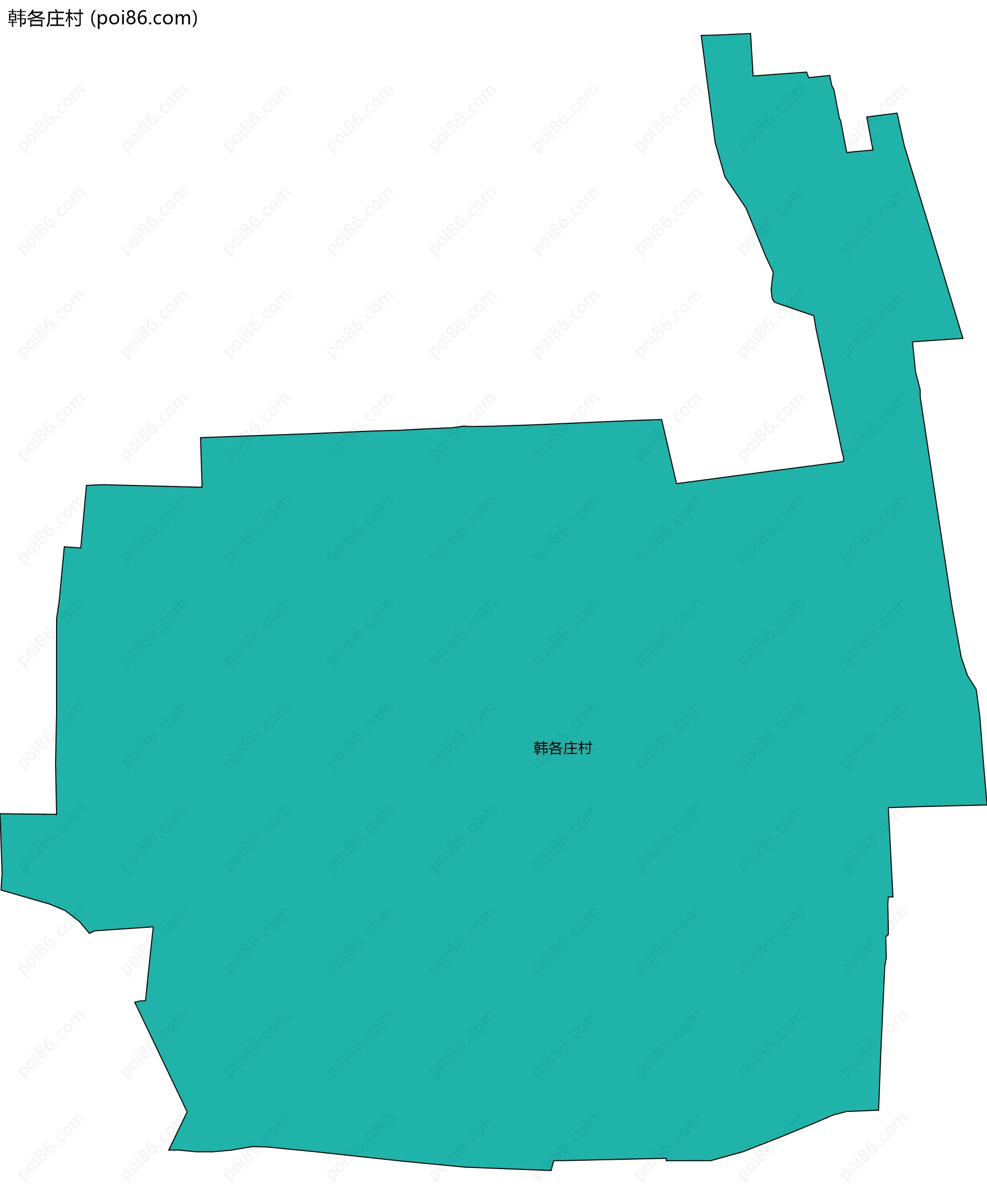 韩各庄村边界地图