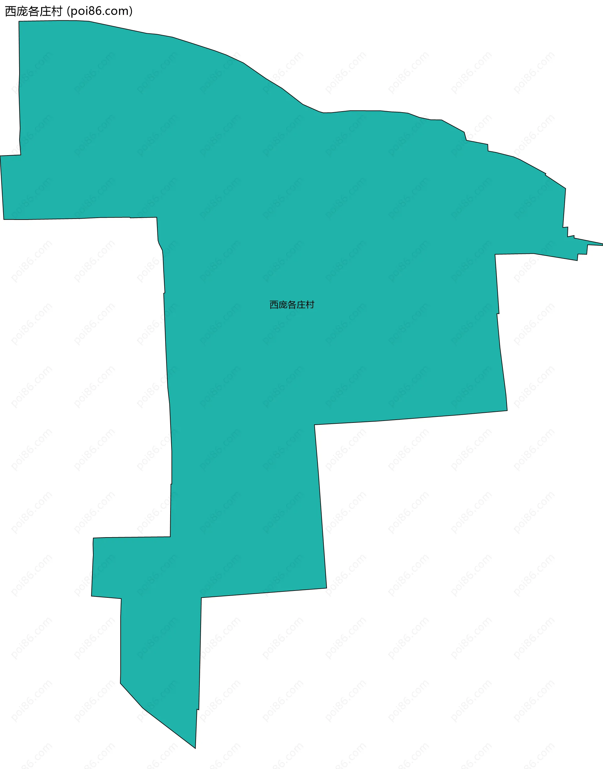 西庞各庄村边界地图