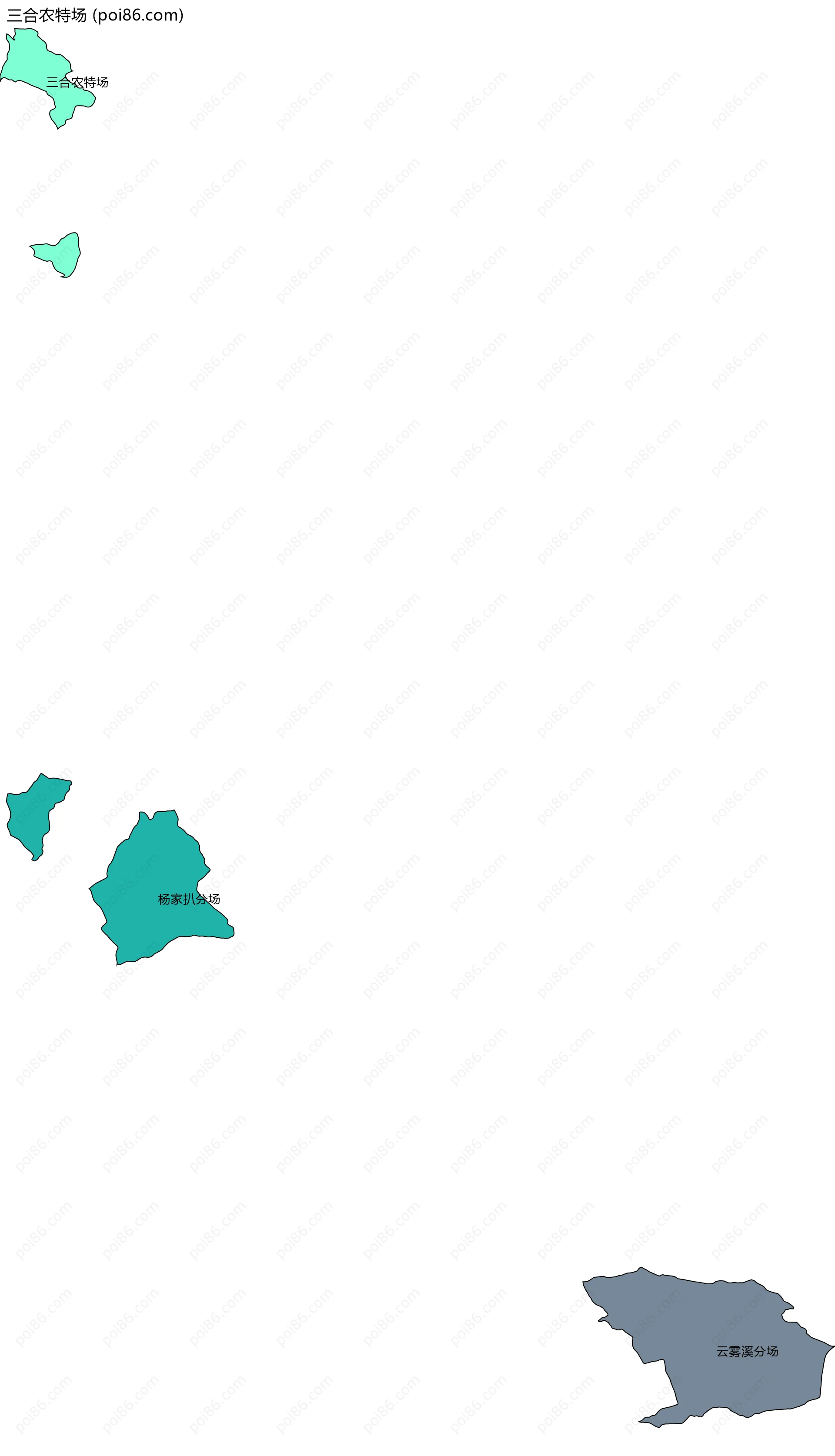 三合农特场边界地图(五级行政区划)