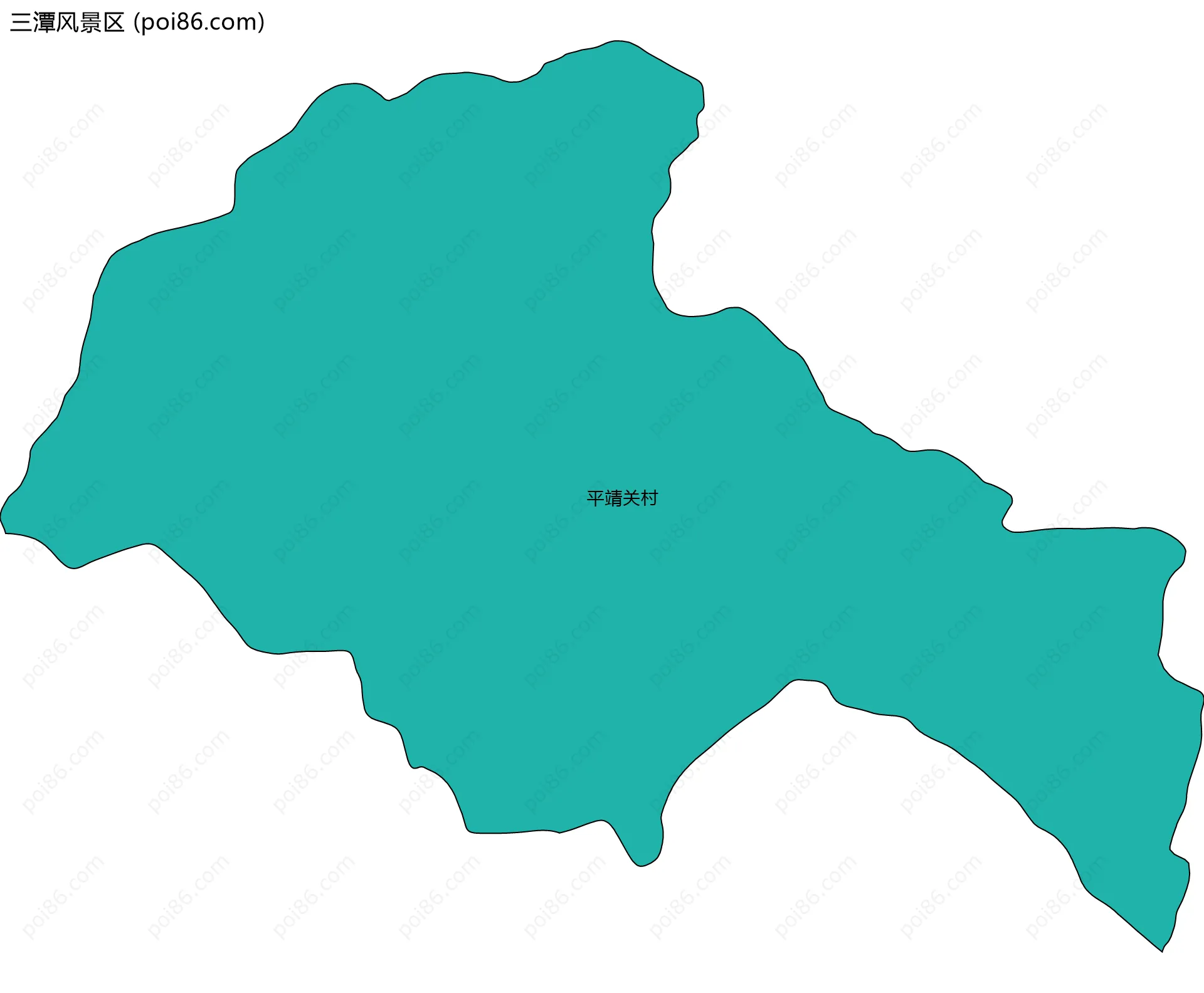 三潭风景区边界地图(五级行政区划)