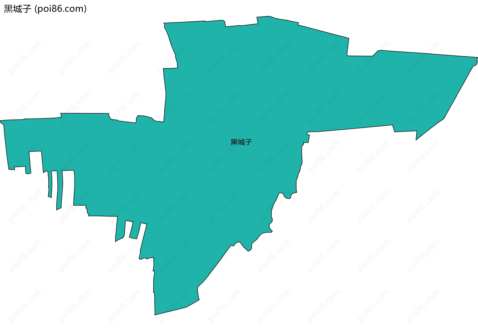 黑城子边界地图