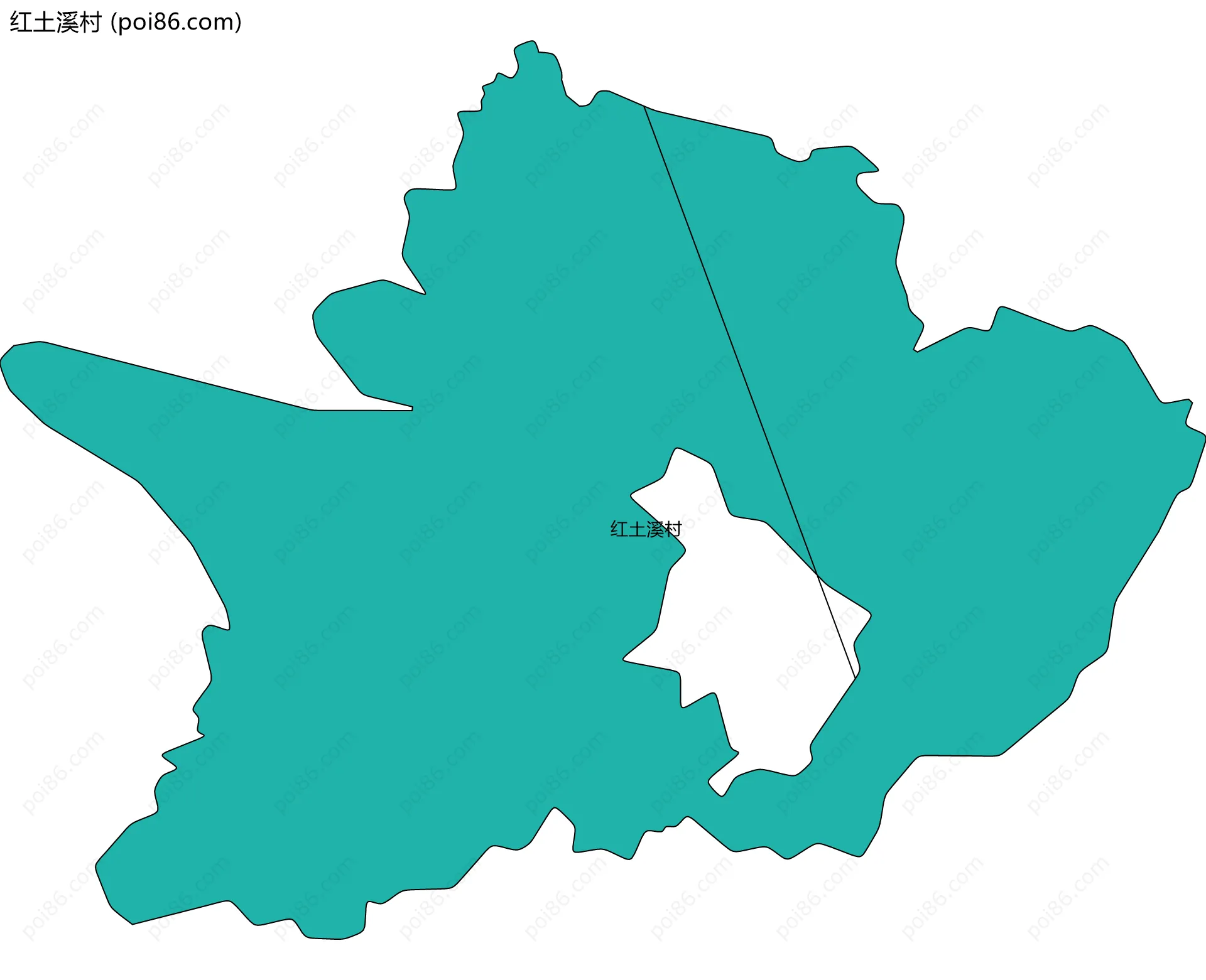 红土溪村边界地图