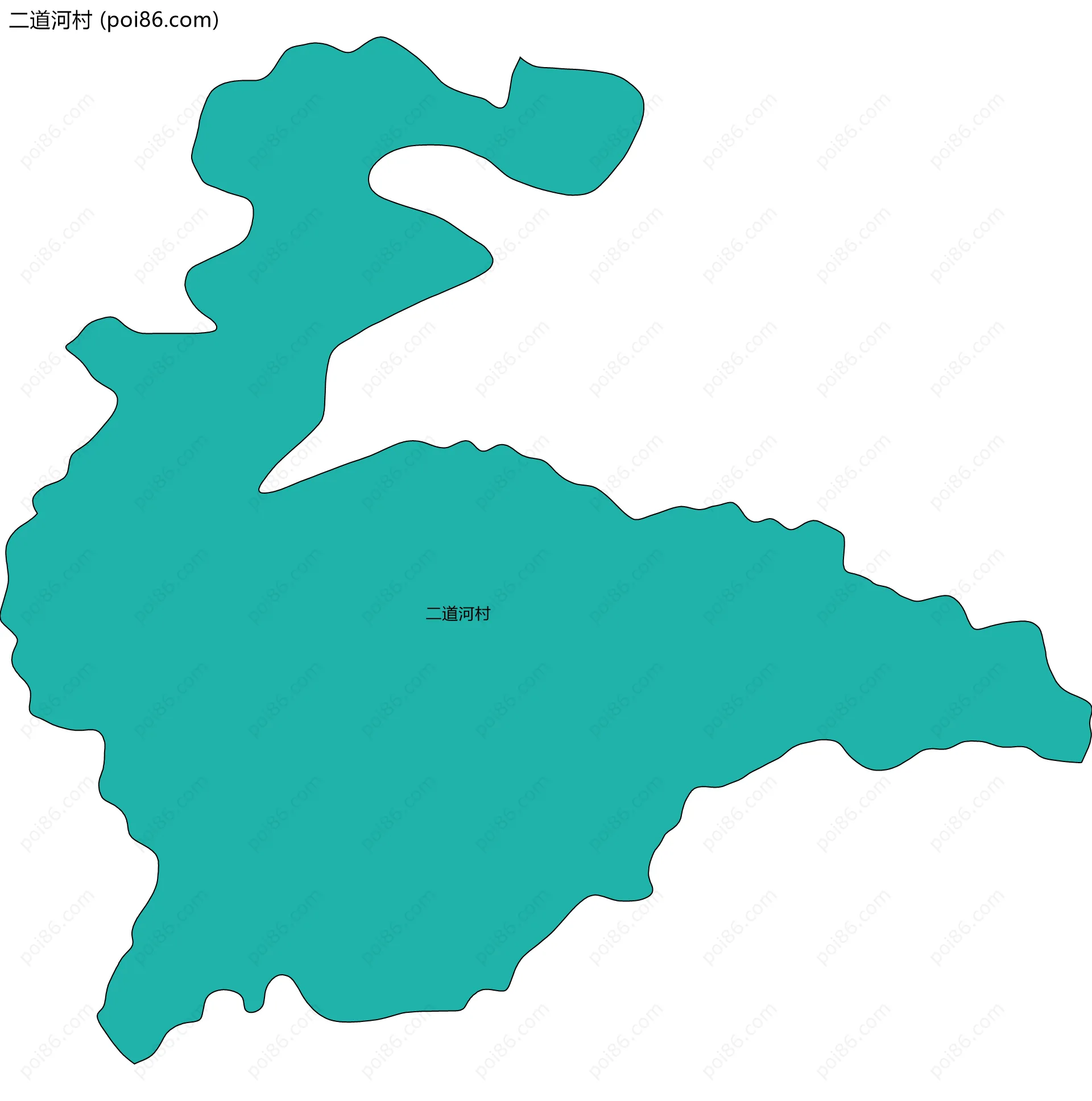 二道河村边界地图