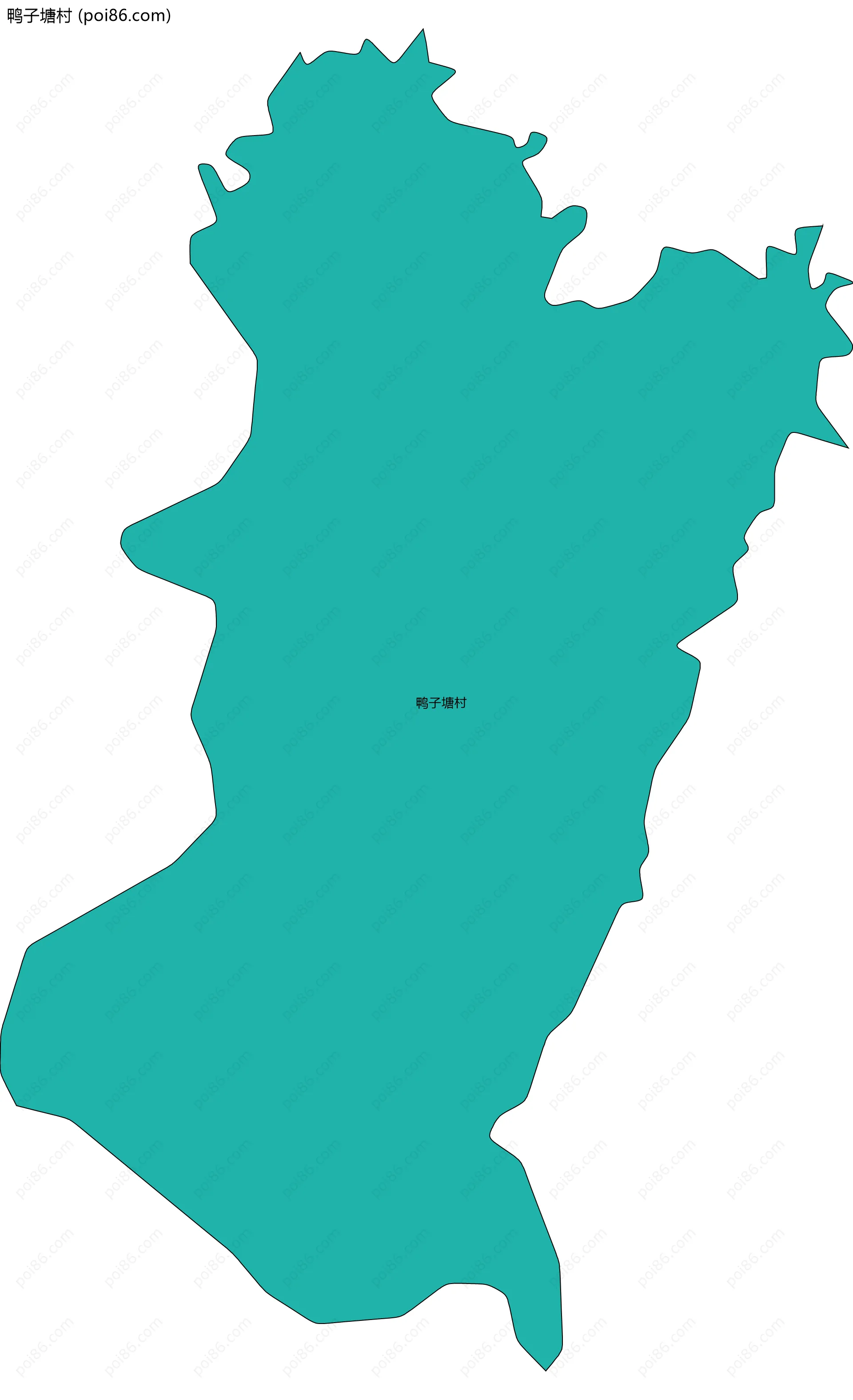 鸭子塘村边界地图