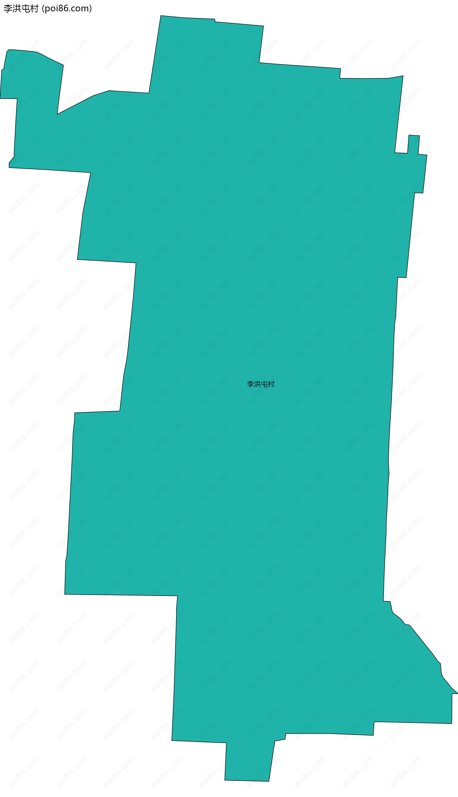 李洪屯村边界地图