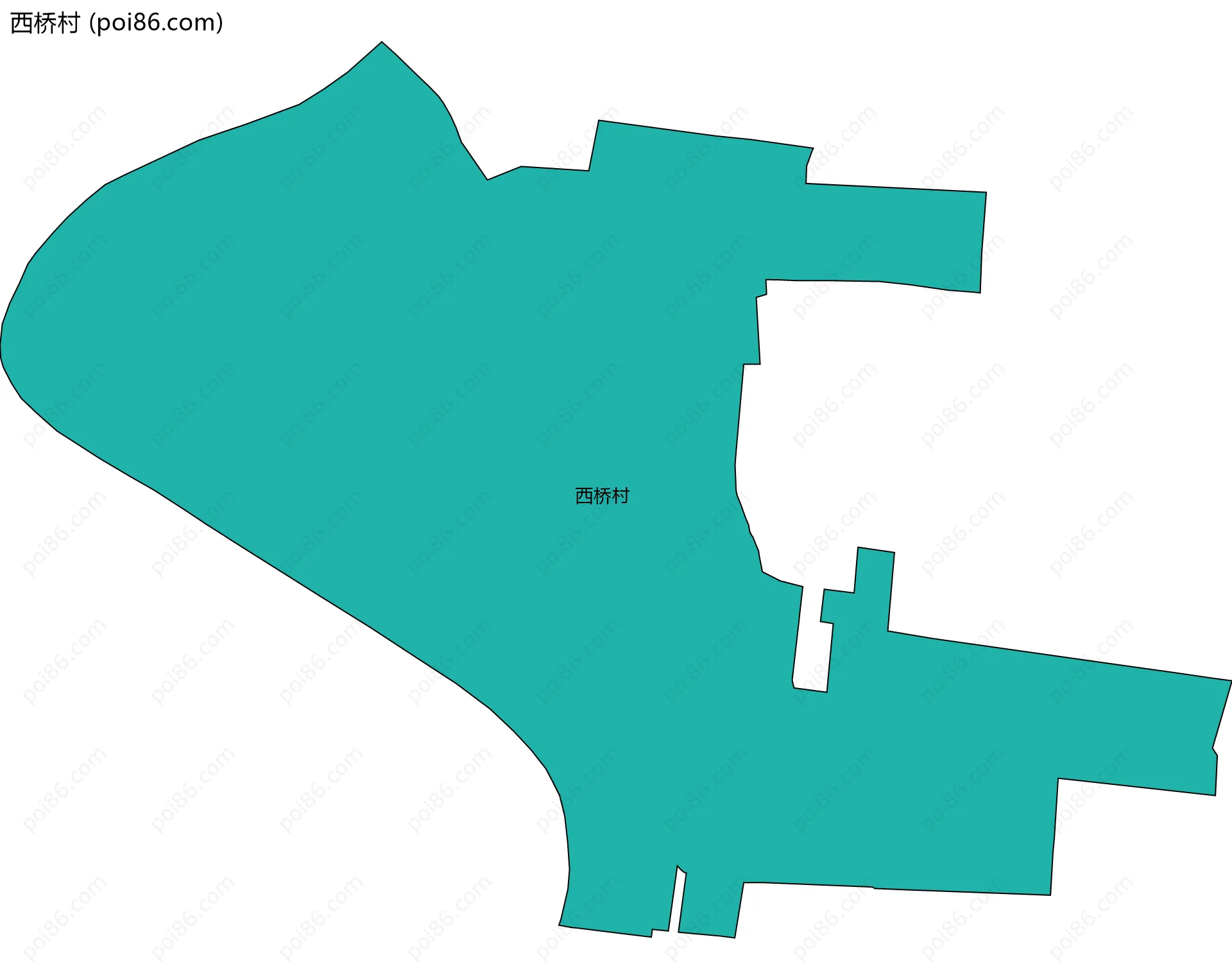 西桥村边界地图