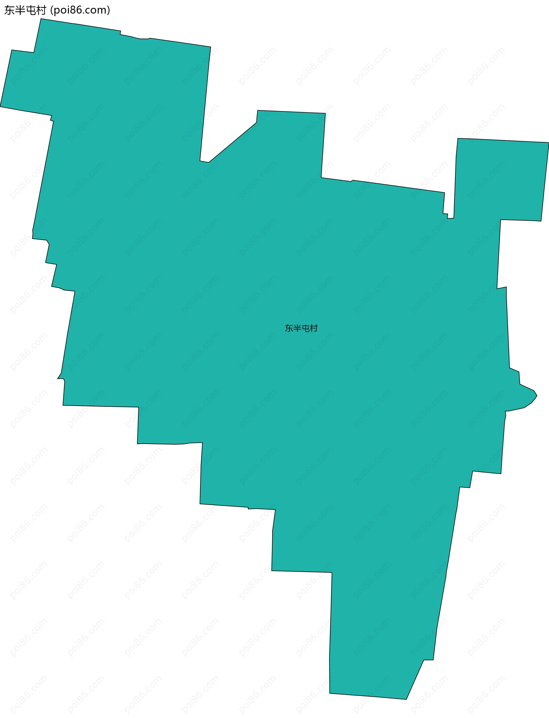 东半屯村边界地图