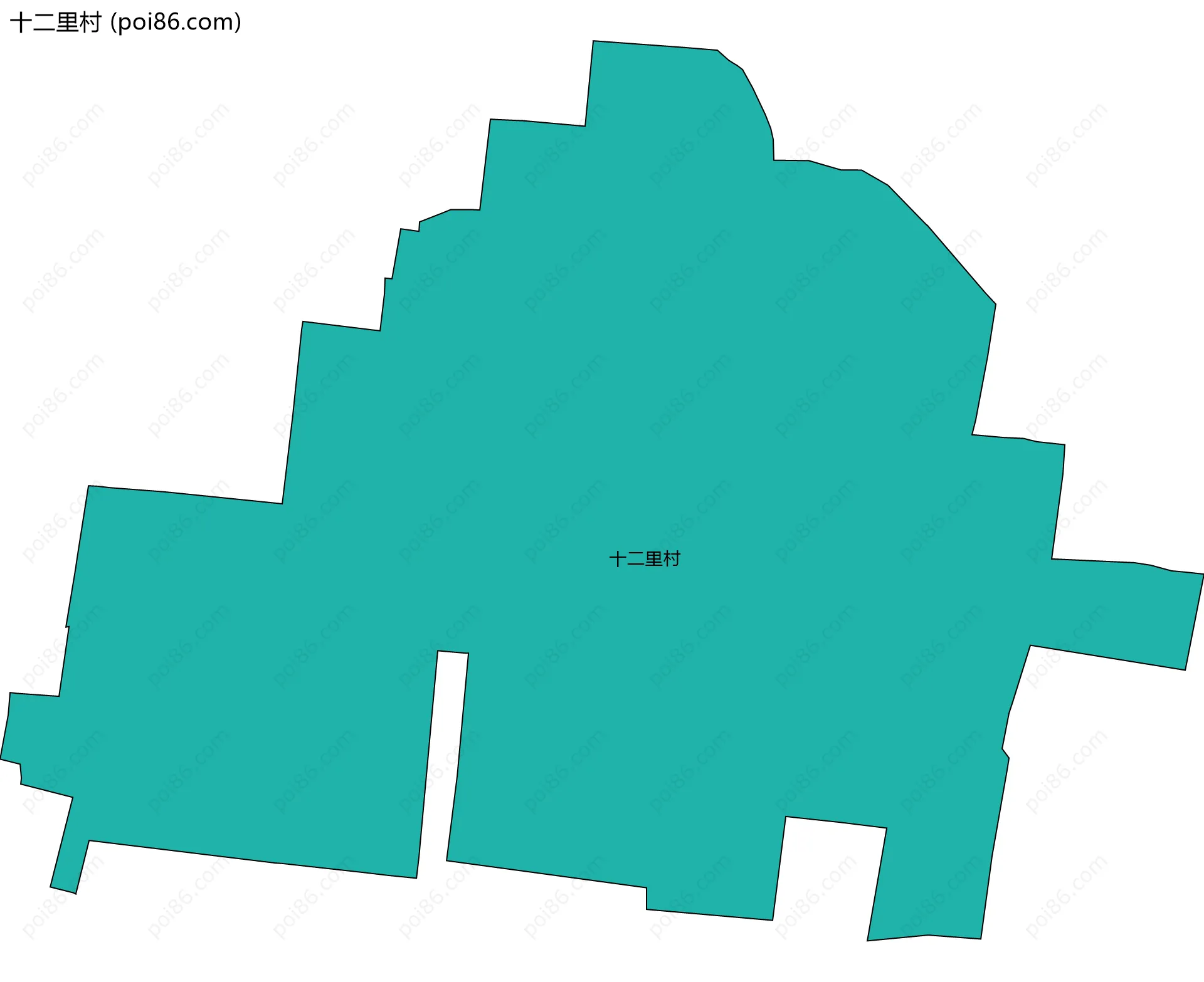 十二里村边界地图