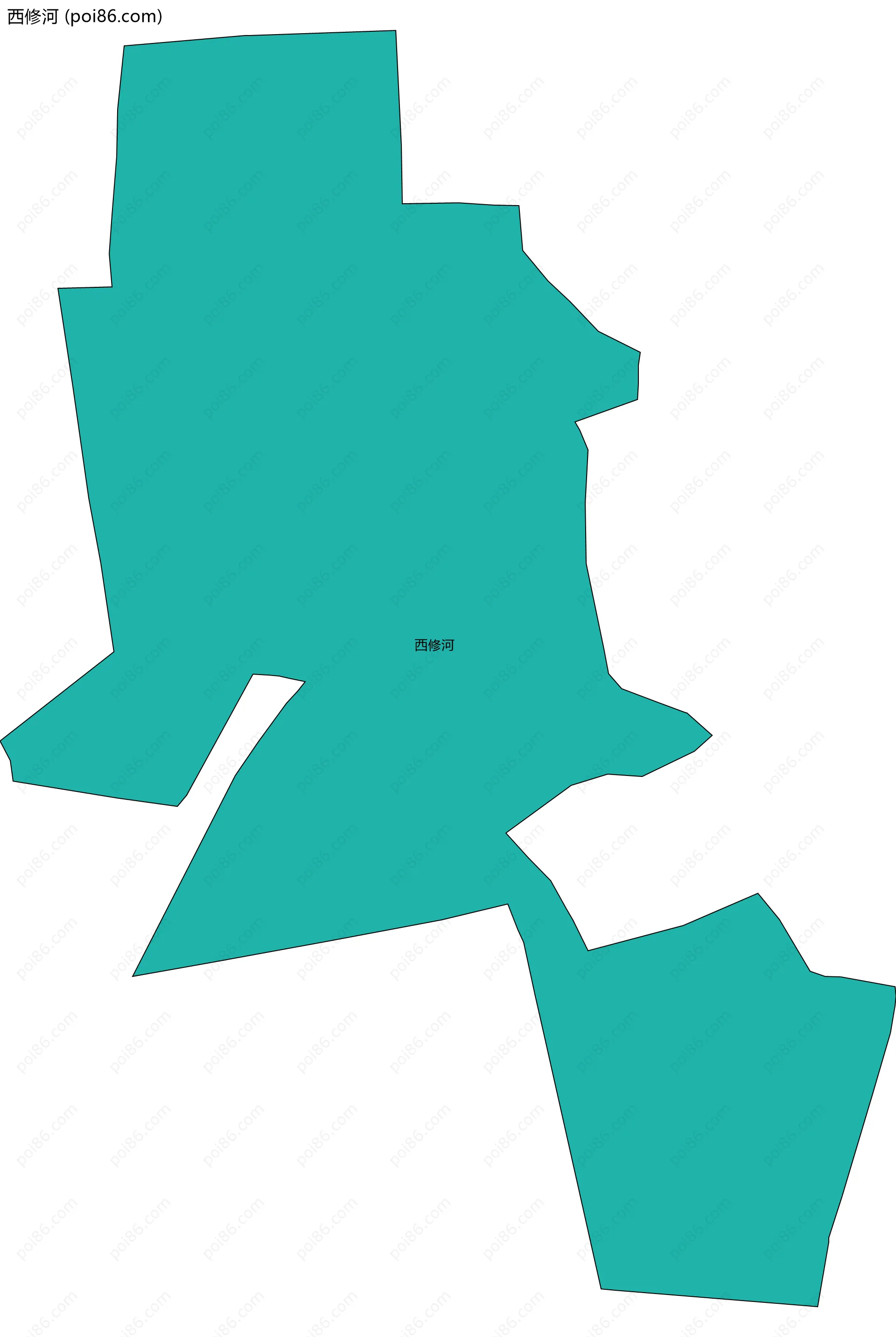 西修河边界地图