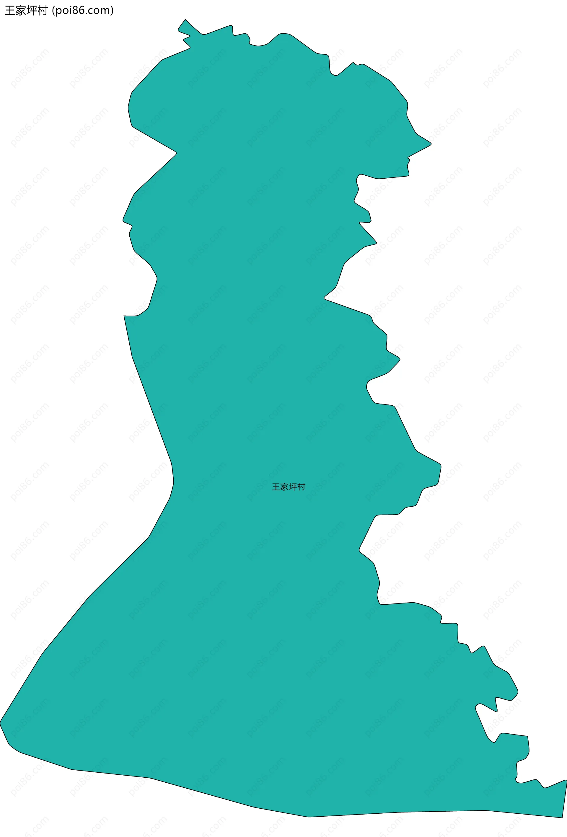 王家坪村边界地图