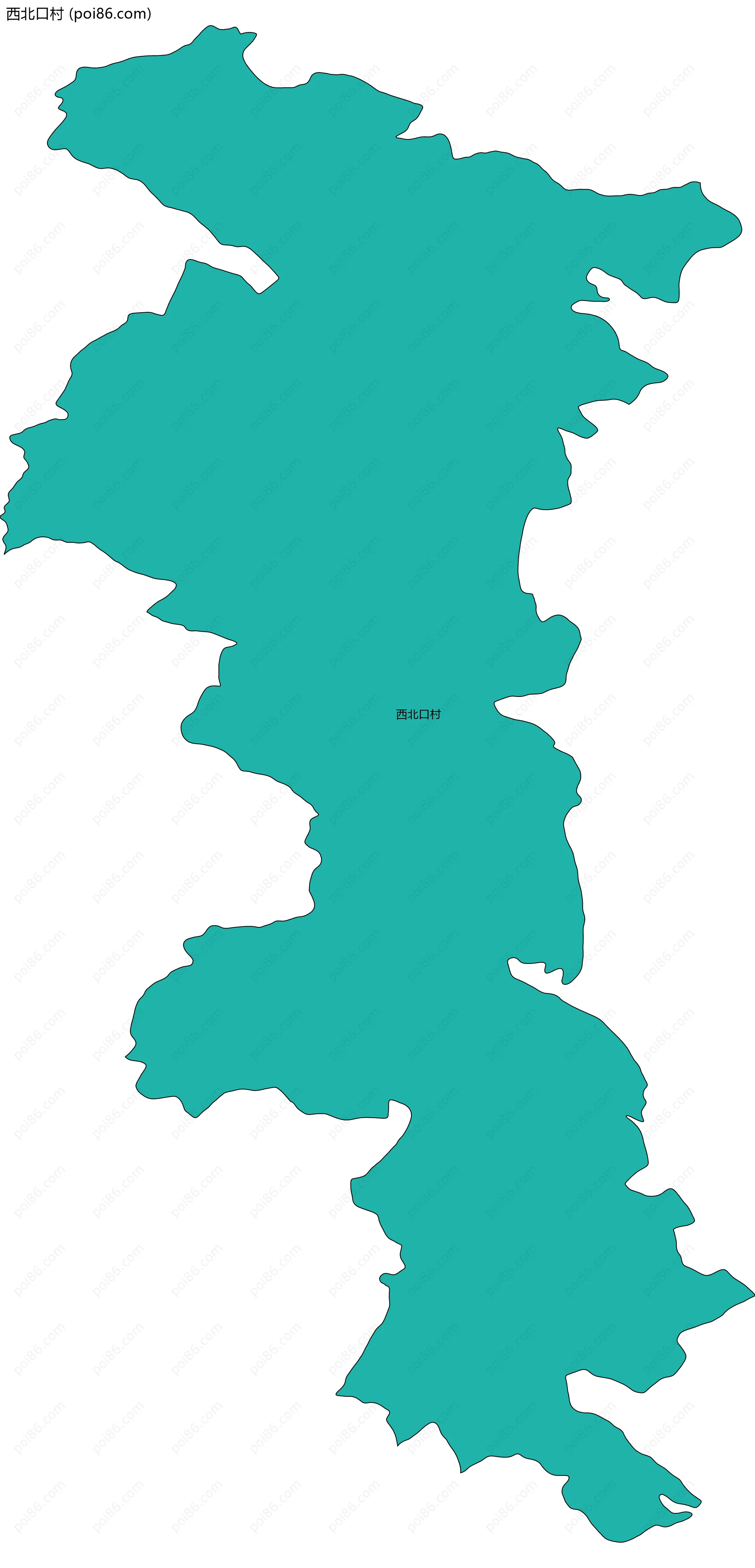 西北口村边界地图