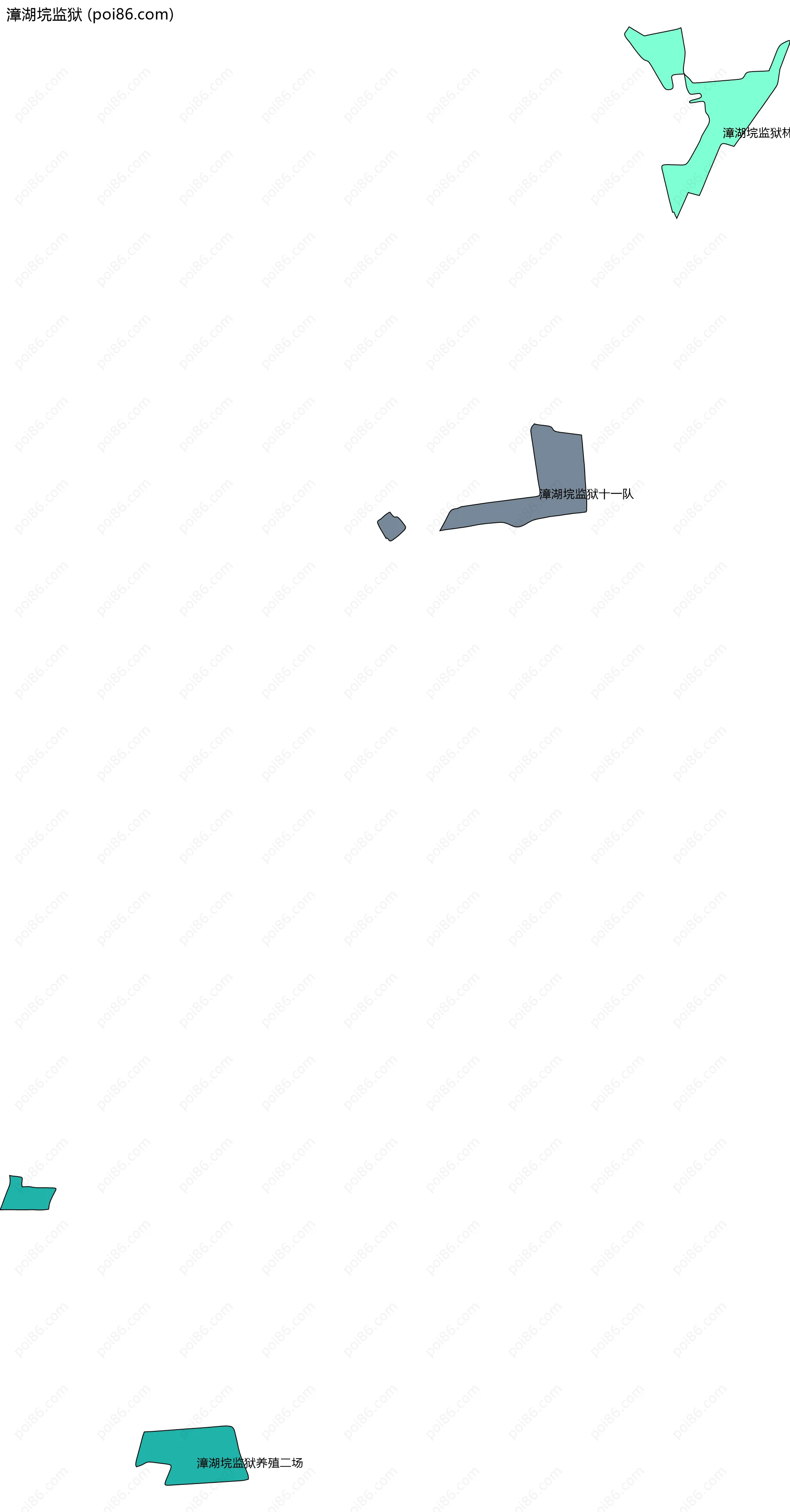 漳湖垸监狱边界地图(五级行政区划)