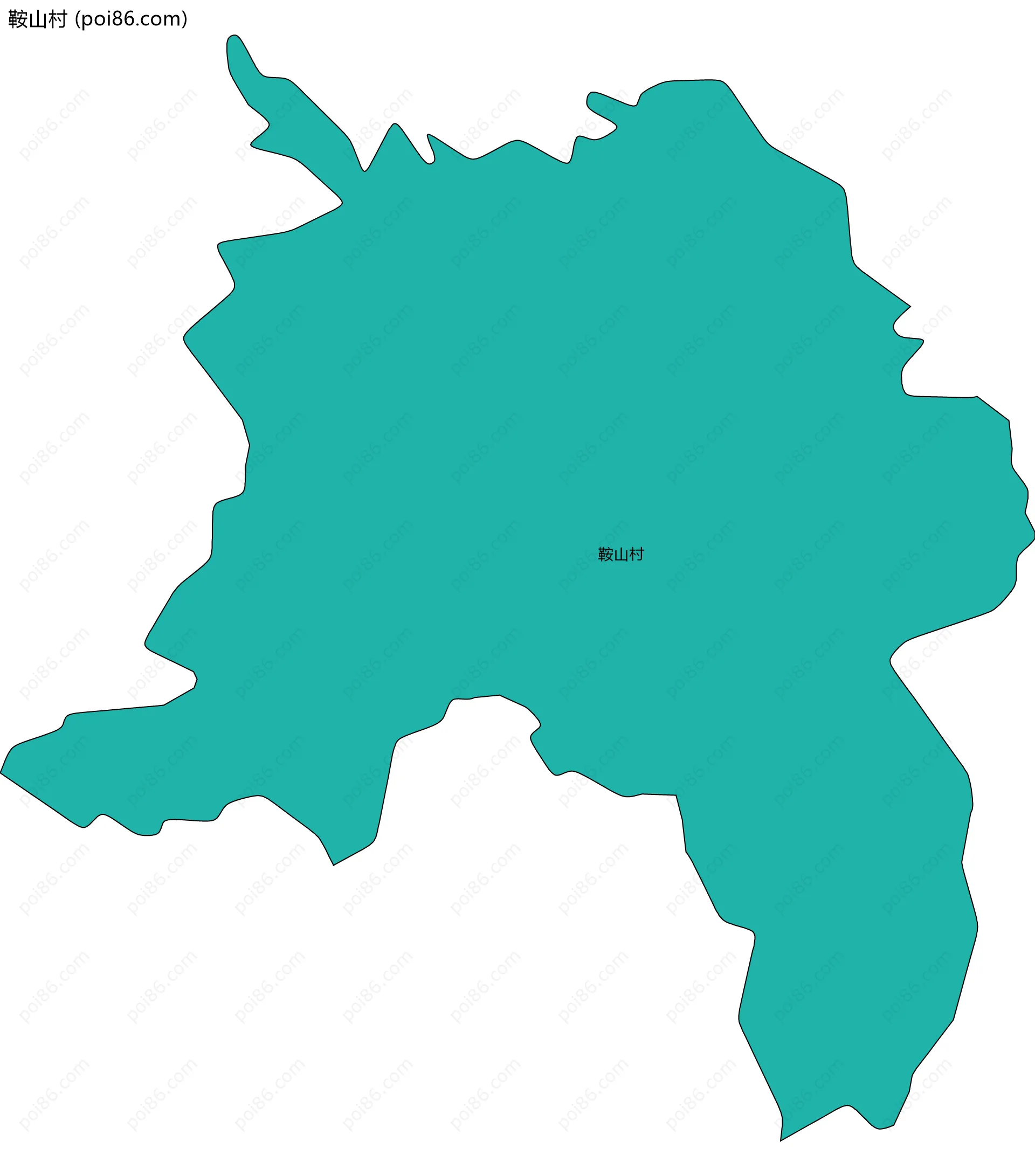 鞍山村边界地图