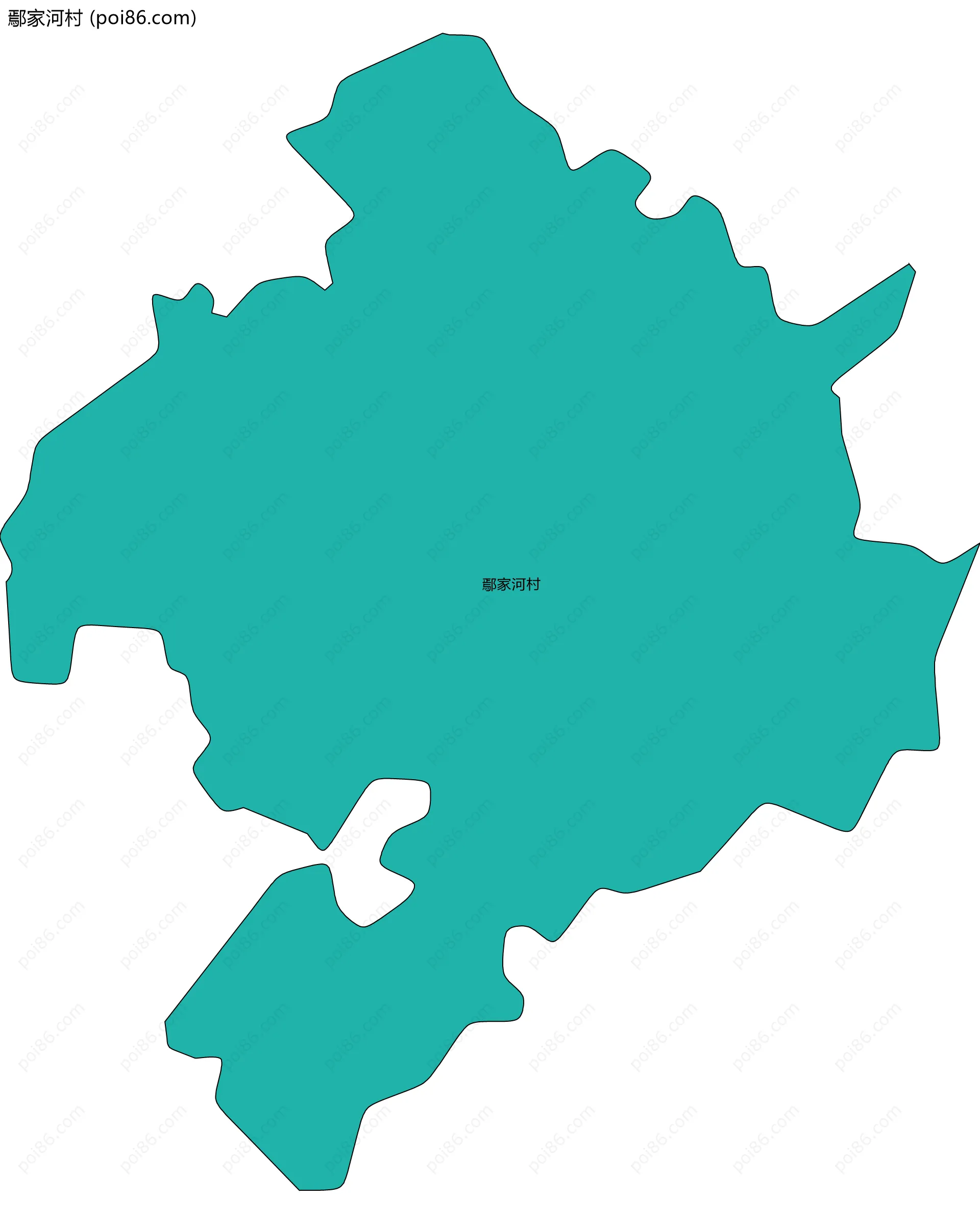 鄢家河村边界地图