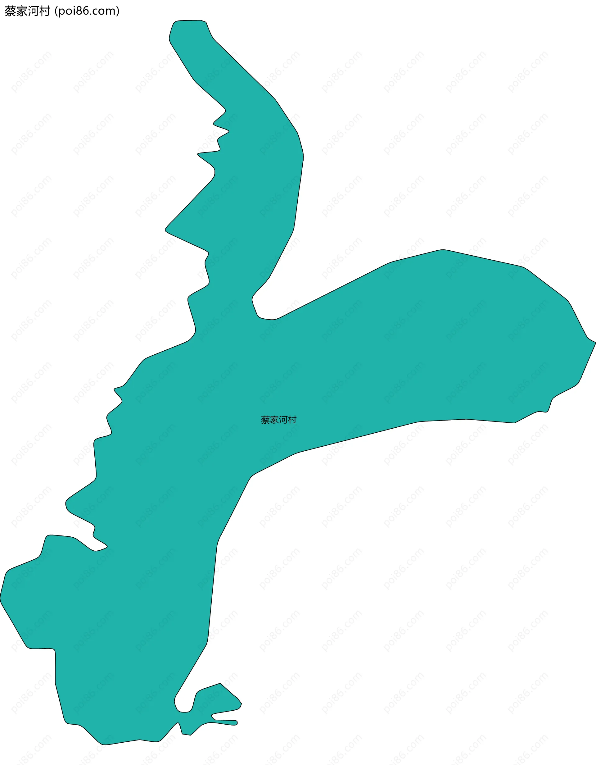 蔡家河村边界地图