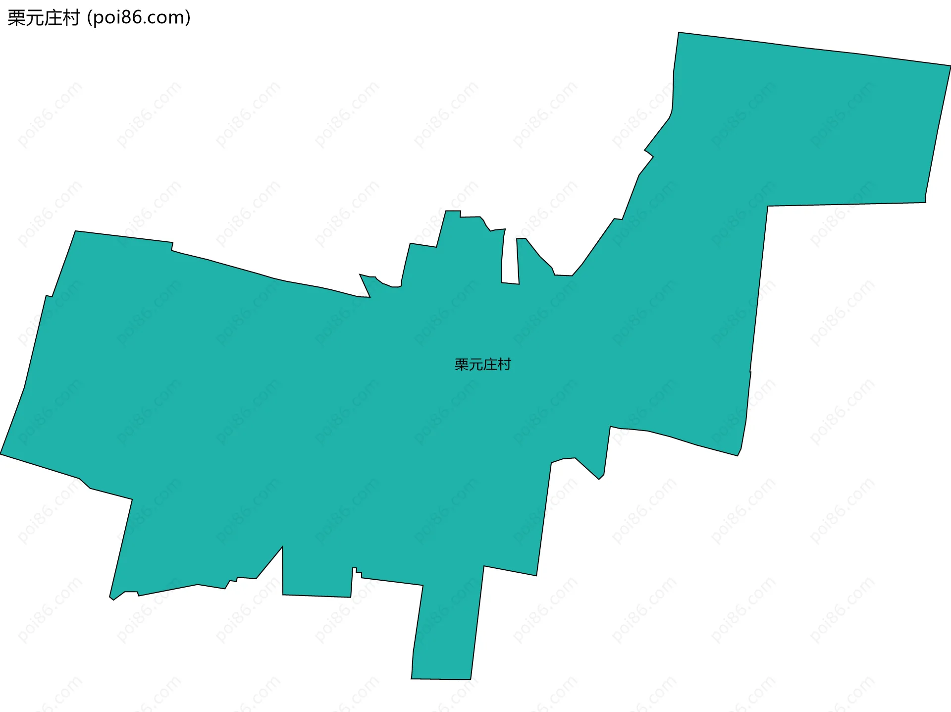 栗元庄村边界地图