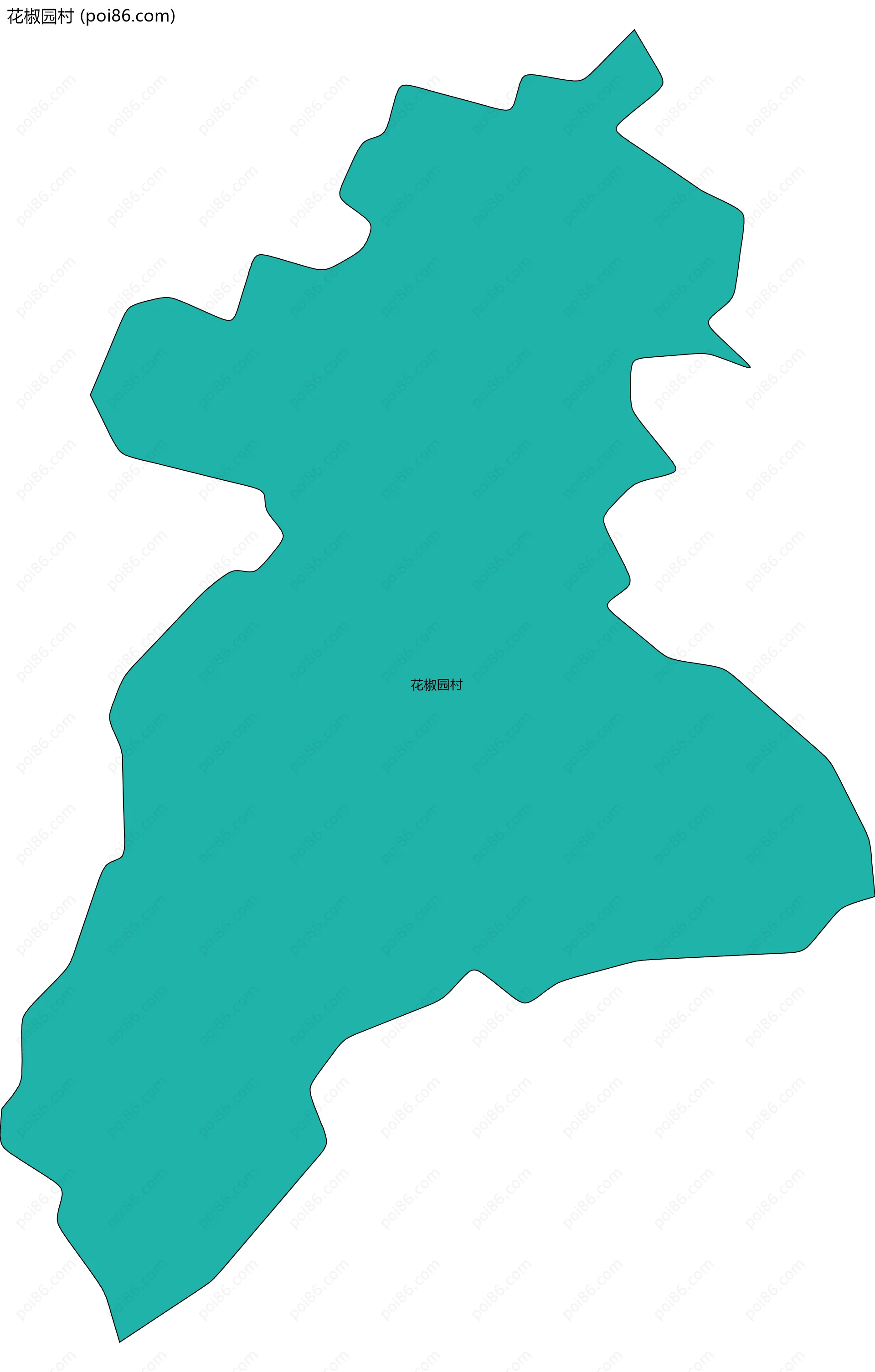 花椒园村边界地图