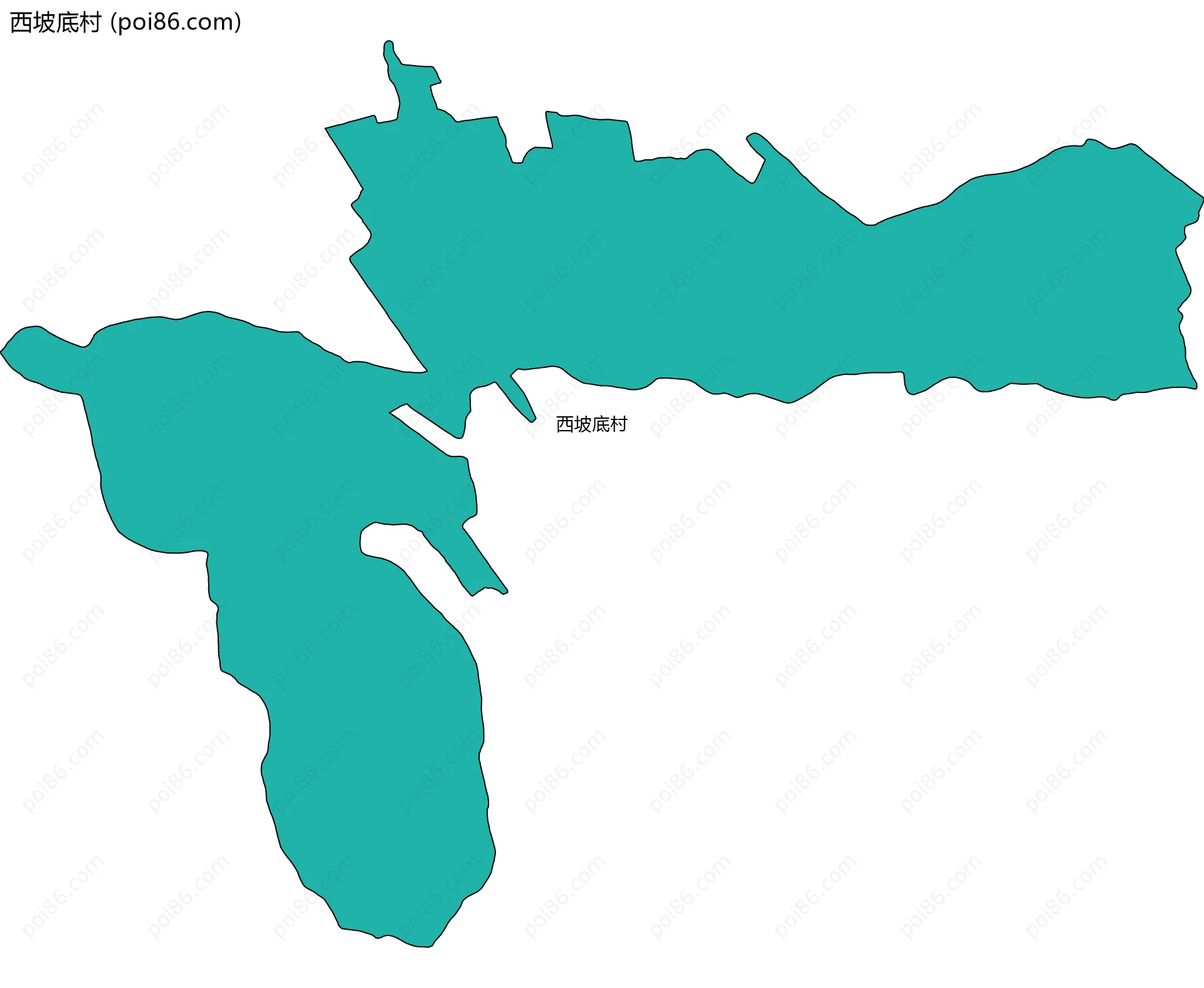 西坡底村边界地图