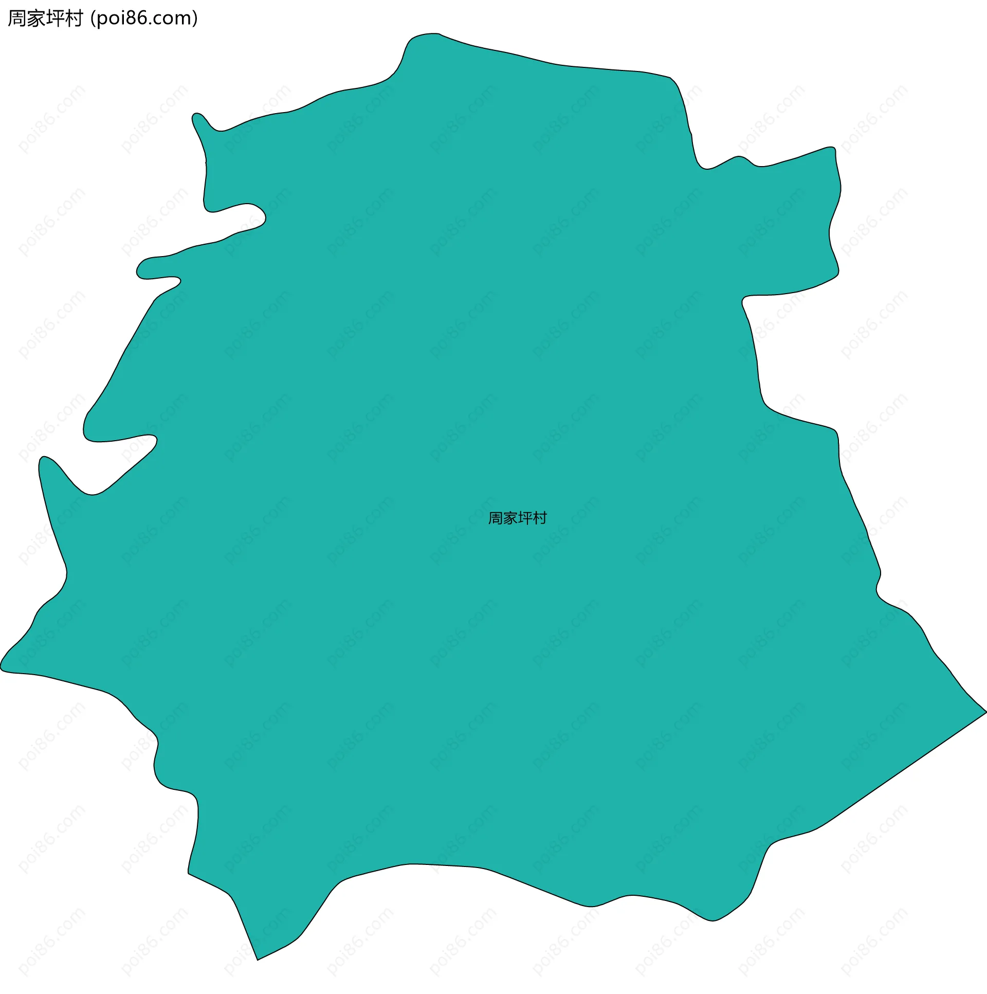 周家坪村边界地图