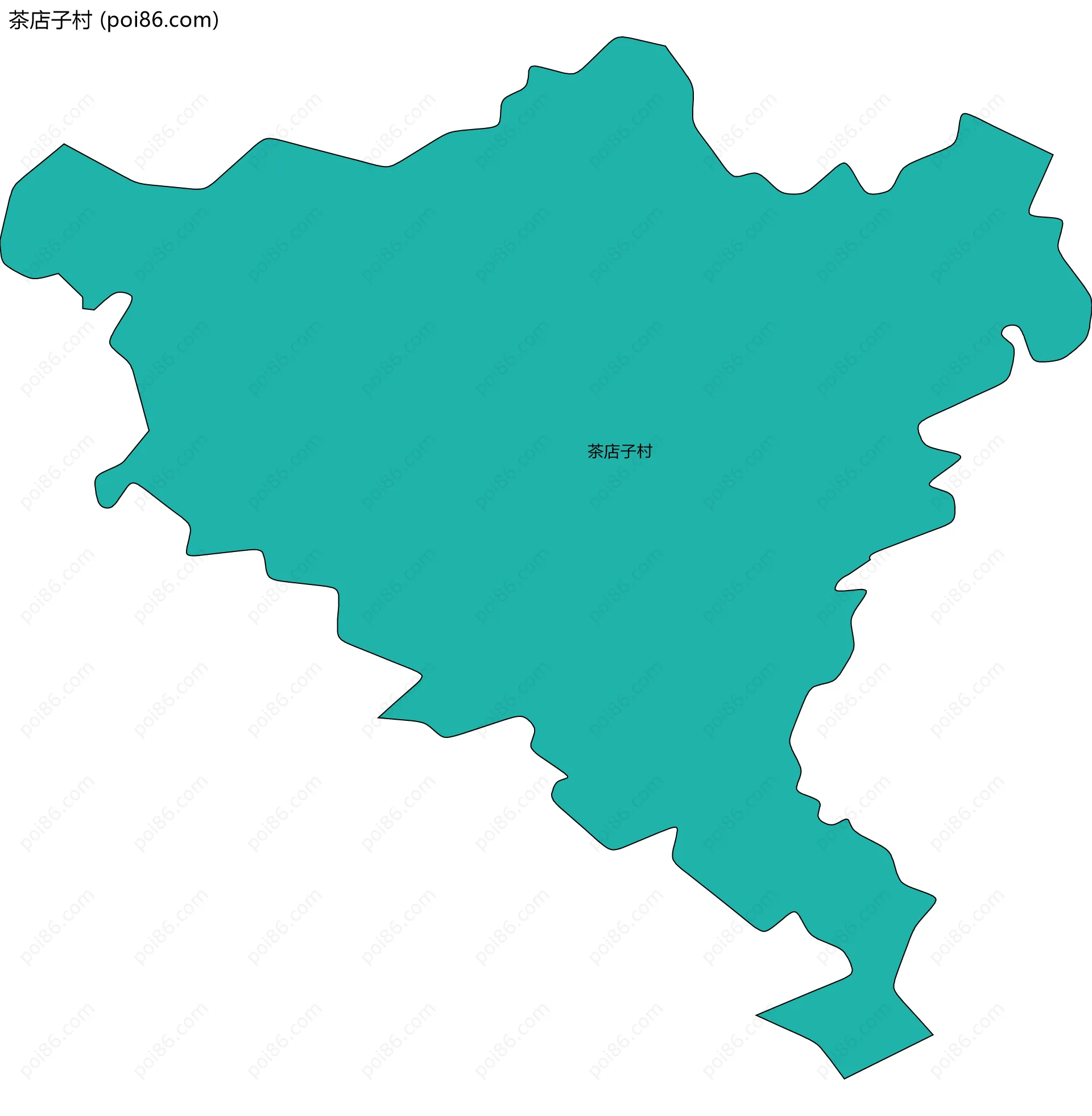 茶店子村边界地图