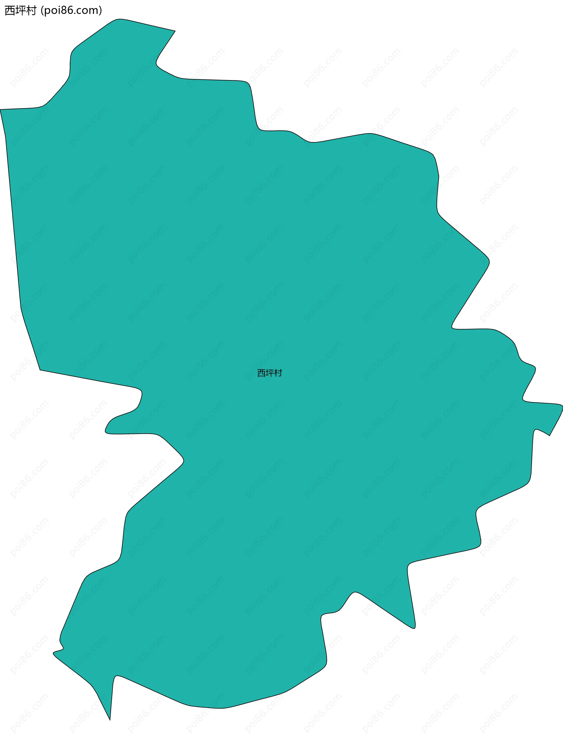 西坪村边界地图