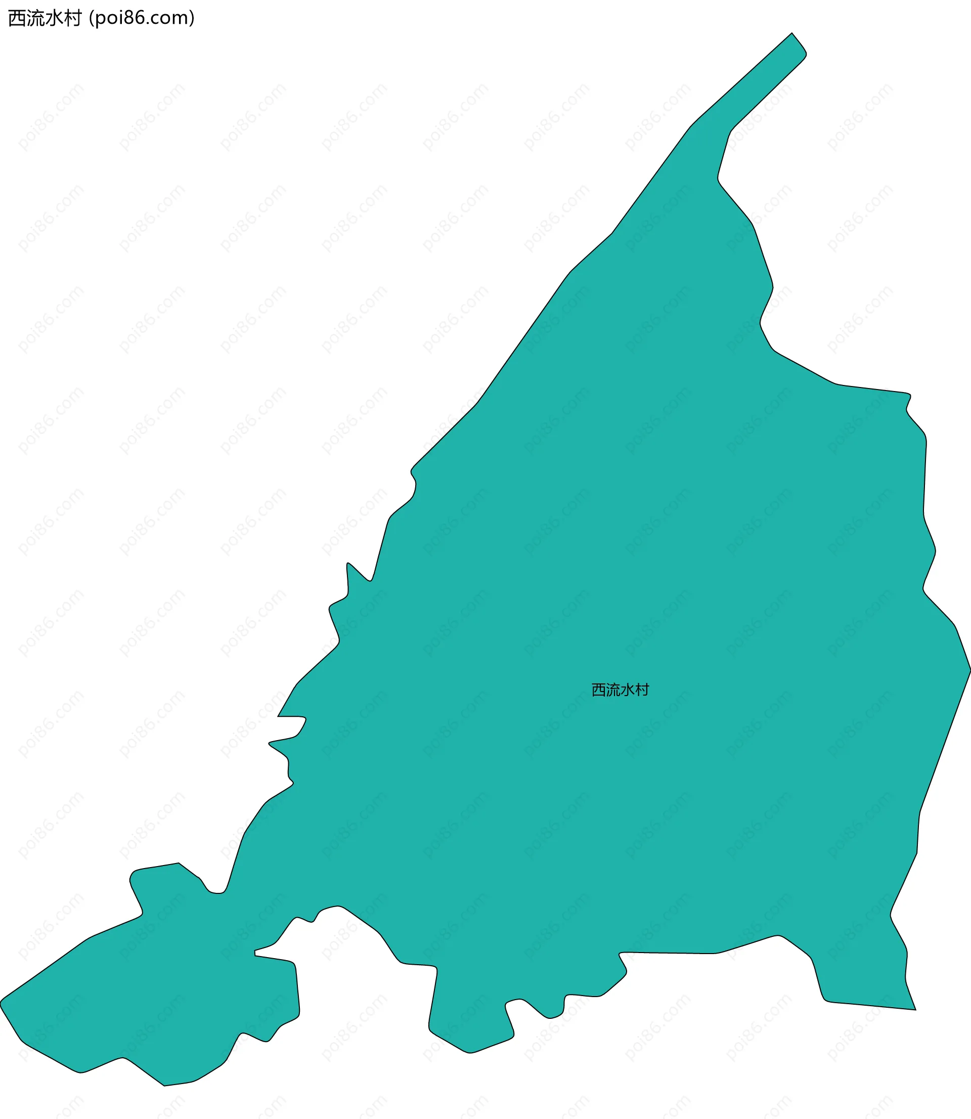 西流水村边界地图