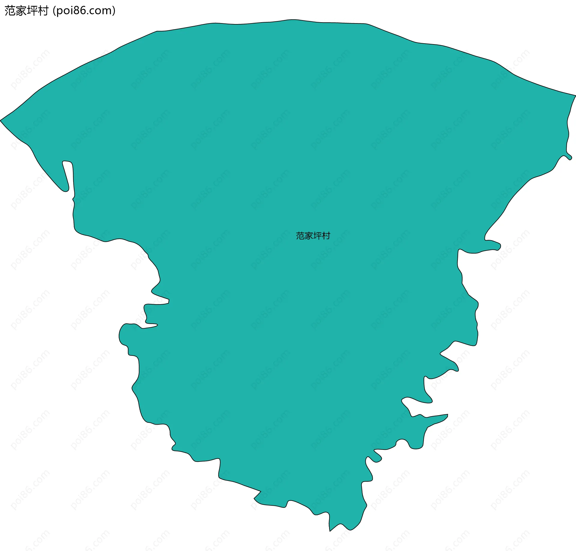 范家坪村边界地图