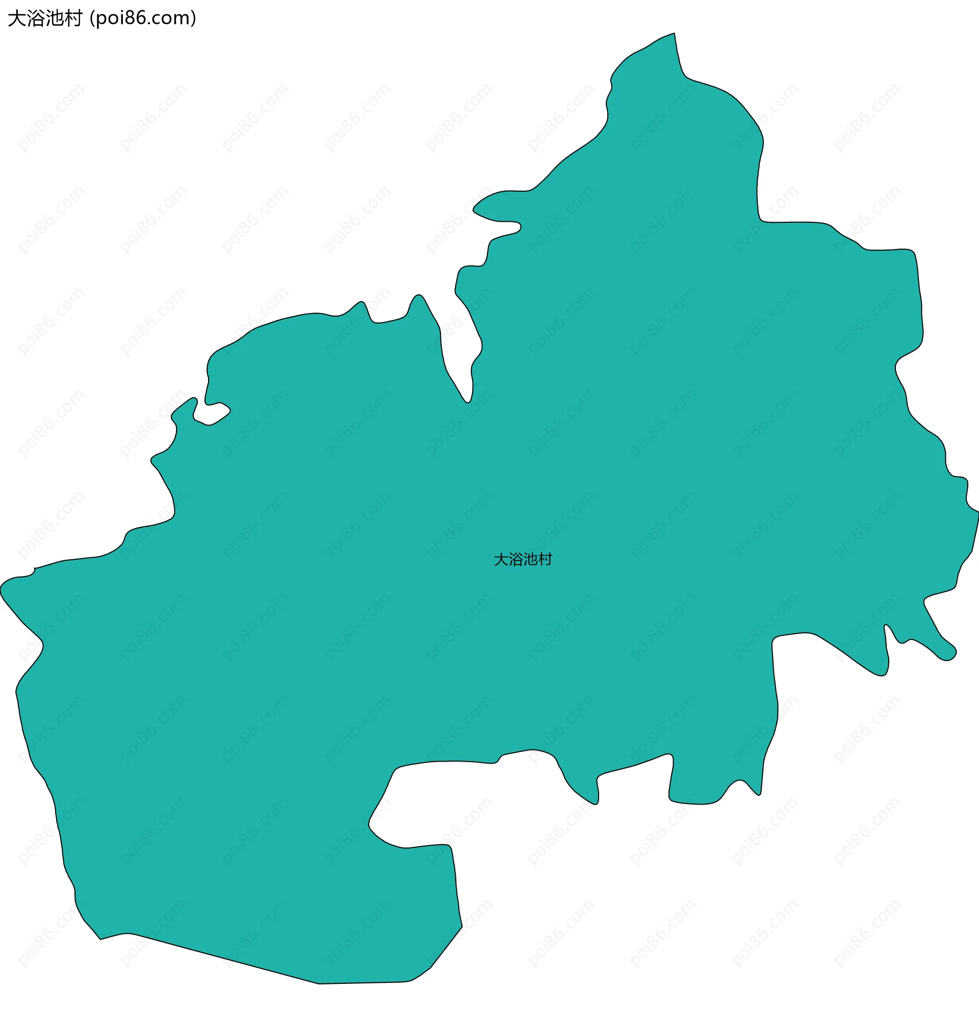 大浴池村边界地图